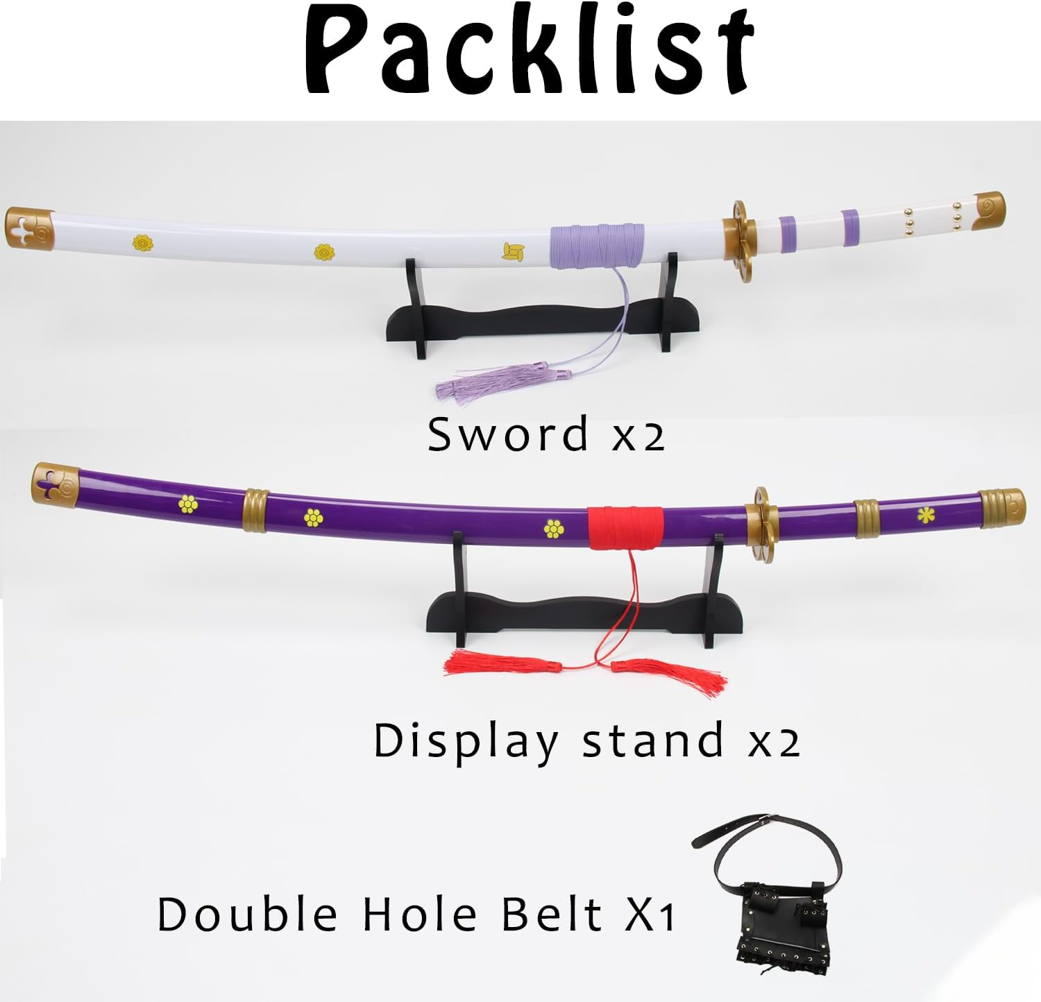 103Cm Roronoa Zoro 2 Piece Yama Enma Set with 2 Single Layers Display Stand and Two Hole Belt,For Cosplay,Collection,Display,Performance image number 1