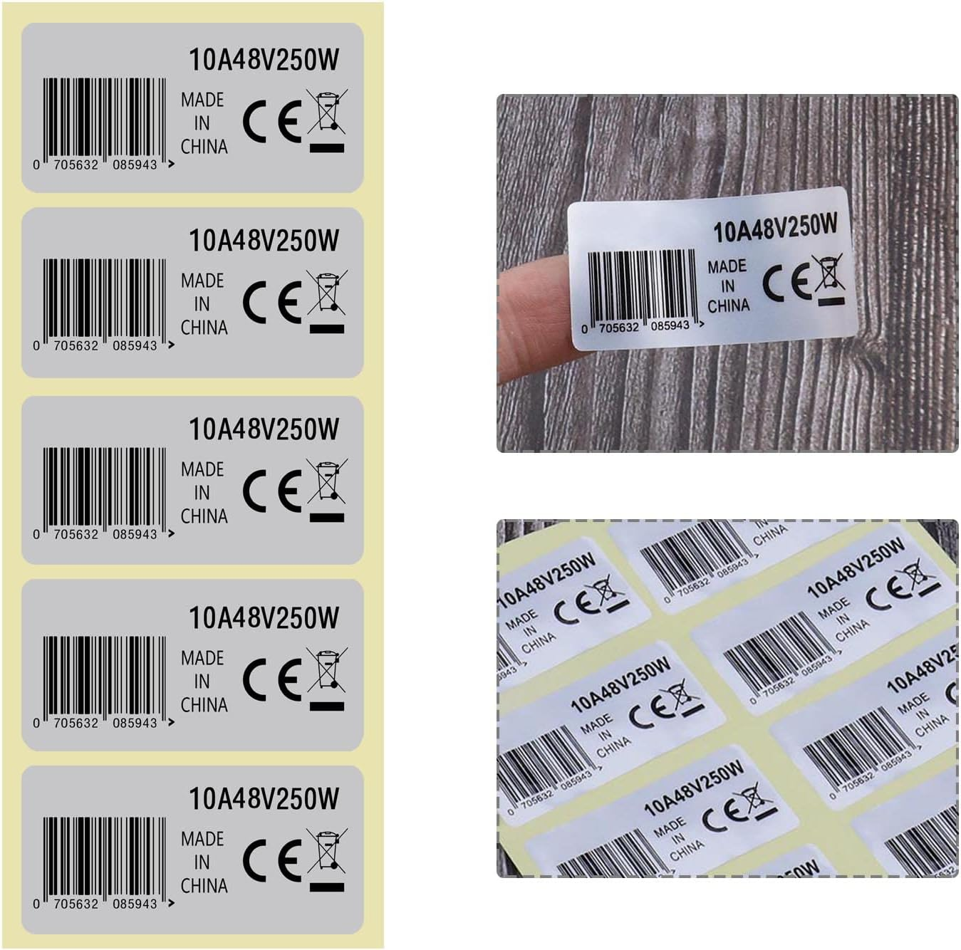 Emsea 10Pcs Mid Drive Motor Sticker 10A 48V 250W Motor Waterproof Sticker Decal 4.2X2.1Cm Motor CE Label Tags Compatible with BAFANG BBS02B BBS01 image number 5