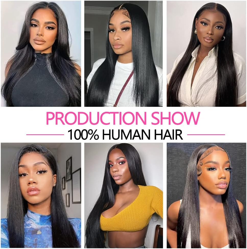 13X4 HD Lace Frontal Closure 10 Inch Straight Lace Frontal Human Hair 100% Unprocessed Brazilian Virgin Hair Ear to Ear Swiss HD Transparent Lace Closure Only Pre Plucked 1B Black image number 1