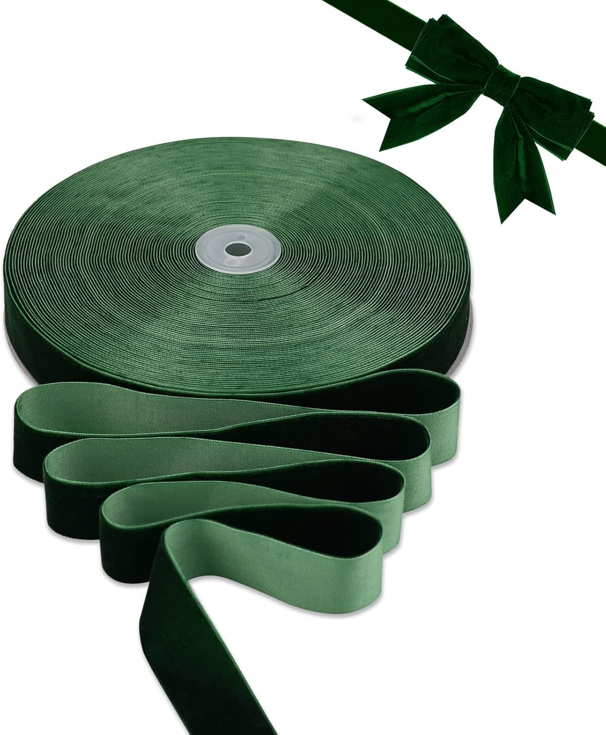 Black Velvet Ribbon 1 Inch X 30 Yards Vintage Nylon Velvet Wired Ribbon with Spool for Gifts Wrapping Home Decor Wedding Decorations DIY Crafts Projects image number 2