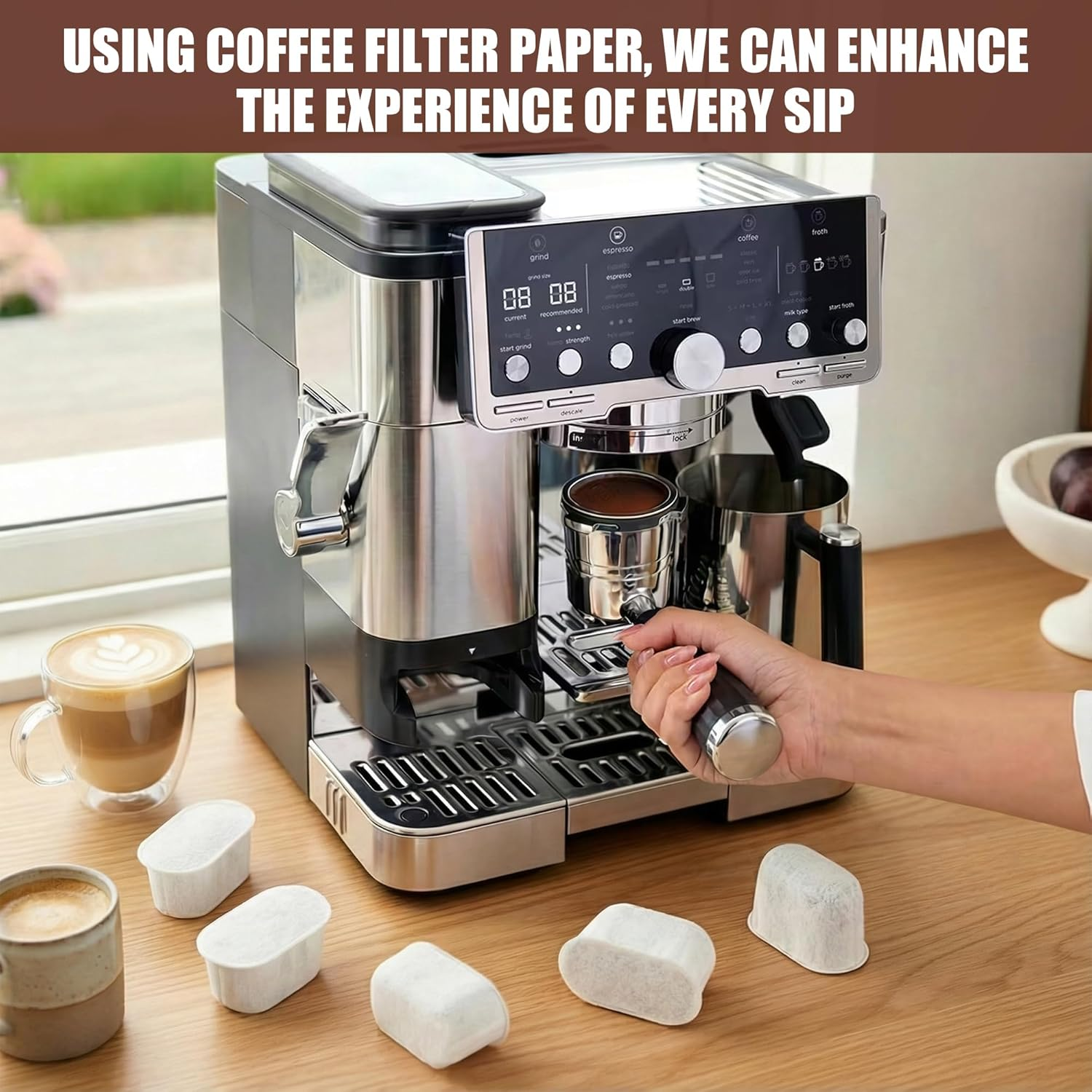 EUIOOVM Activated Carbon Filter Carbon Filter for Ninja Coffee Machine, Pack of 12 Coffee Filters for Ninja Luxe Premier ES601EU & Ninja Luxe Pro ES701EU, Accessories Ninja Coffee Machine, Replacement image number 4