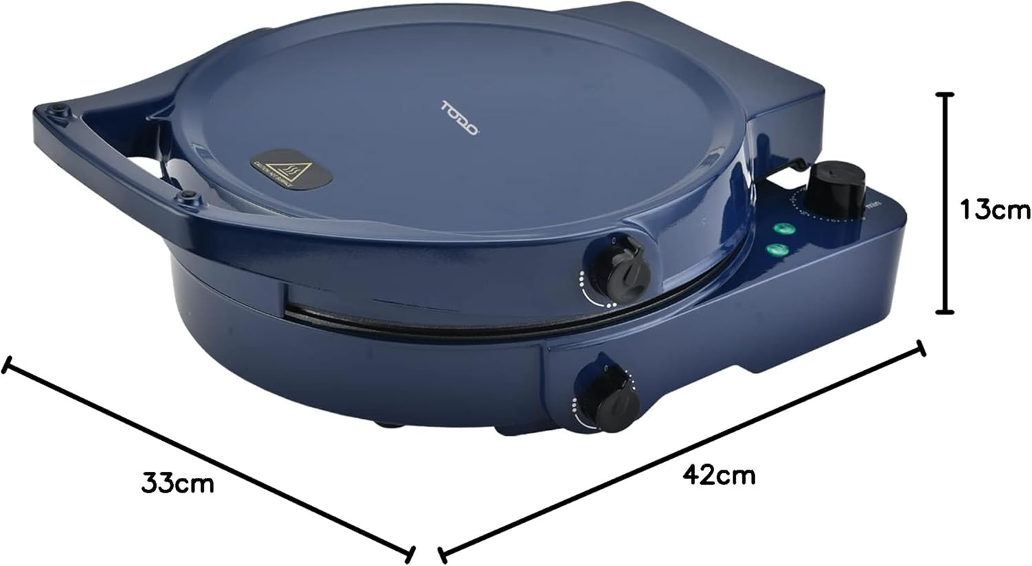 TODO 1800W Electric Pizza Maker Pizza Oven Dual Temperature Control Flat Grill - Blue image number 3