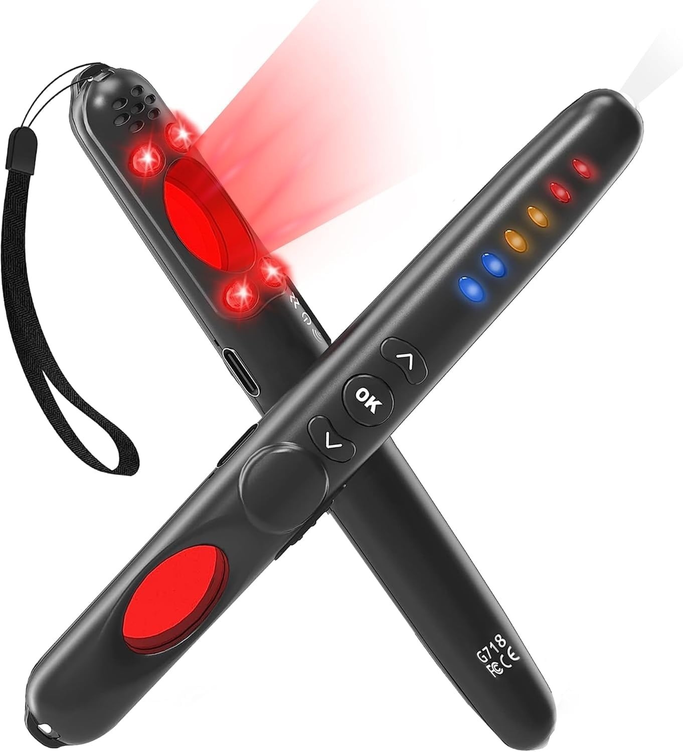 Hidden Camera Detector with RF Signal Scanner, Personal Alarm, Pinhole Camera Lens Finder, Luggage Alert & Door Intrusion Detection for for Airbnb, Hotels, Home, Office, Bathroom, and Travel image number 2