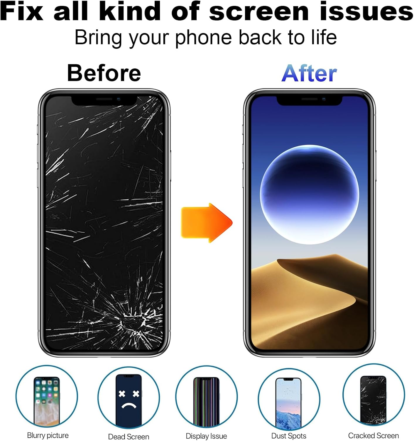 For Iphone 11 Pro Max Screen Replacement,Wholesale Full HD 6.5 Inch COF LCD Display 3D Touch Digitizer Assembly with Waterproof Adhesive,For (Models A2161, A2218, A2220) No Repair Part Tools image number 3