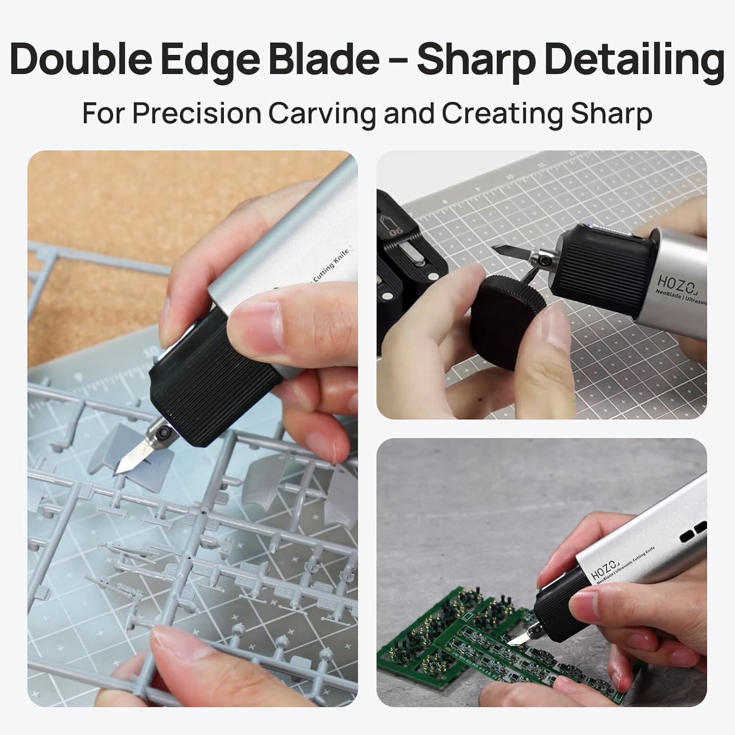 HOZO 10Pcs Neoblade 06 Double Edge Blade, Moisture-Proof Blister Pack, for Precision Engraving & Sharp Groove Carving, Spring-Loaded Safety Dispenser, Disposal Slot, Stackable Blade Storage Box image number 6