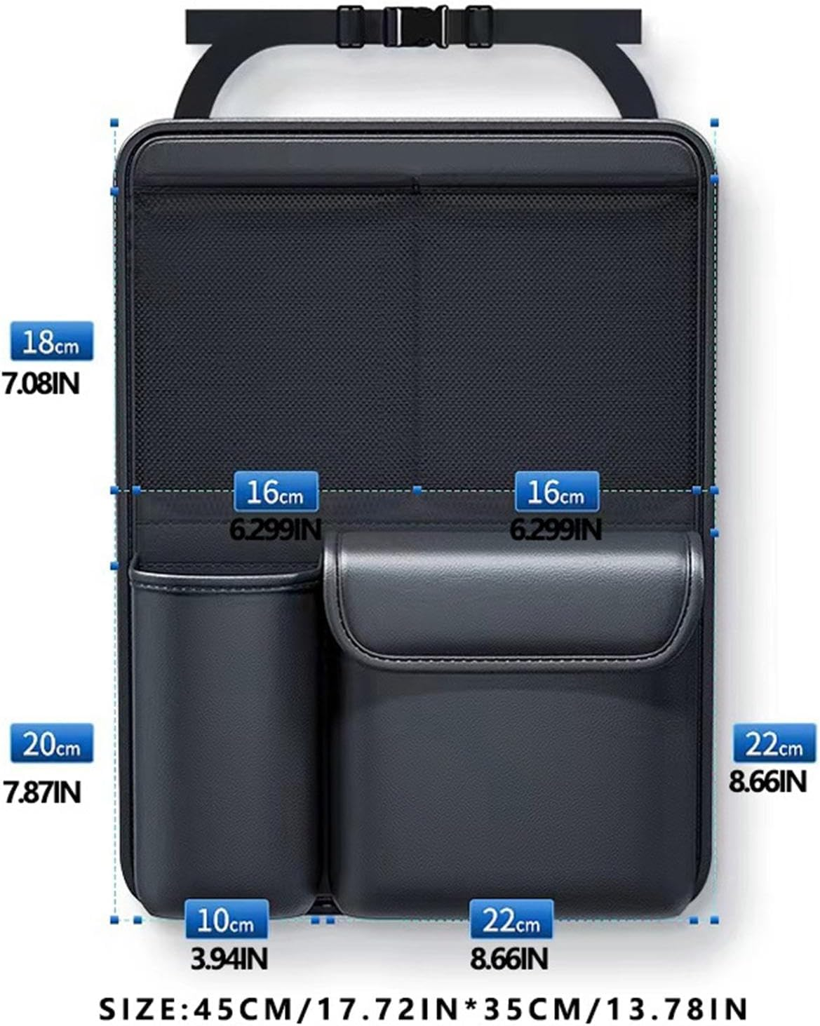 Generisch Back Seat Car Organiser, Car Seat Storage Bag - Car Storage, Seat Pocket, Headrest Organiser, Car Document Holder with Large Capacity for Motorhomes, Suvs, Trucks image number 1