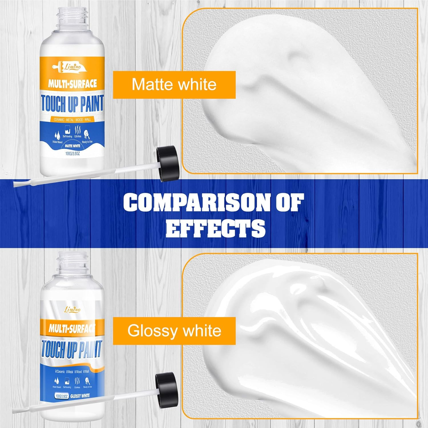 Touch up Paint - 3.5Oz Matte and 3.5Oz Gloss White Touch up Paint Pen for Repairing Scratches, Chips, Cracks on Tubs, Tiles, Enamel, Acrylic, Multi Surface Touch-Up Paint for Walls, Floors, Furniture image number 3