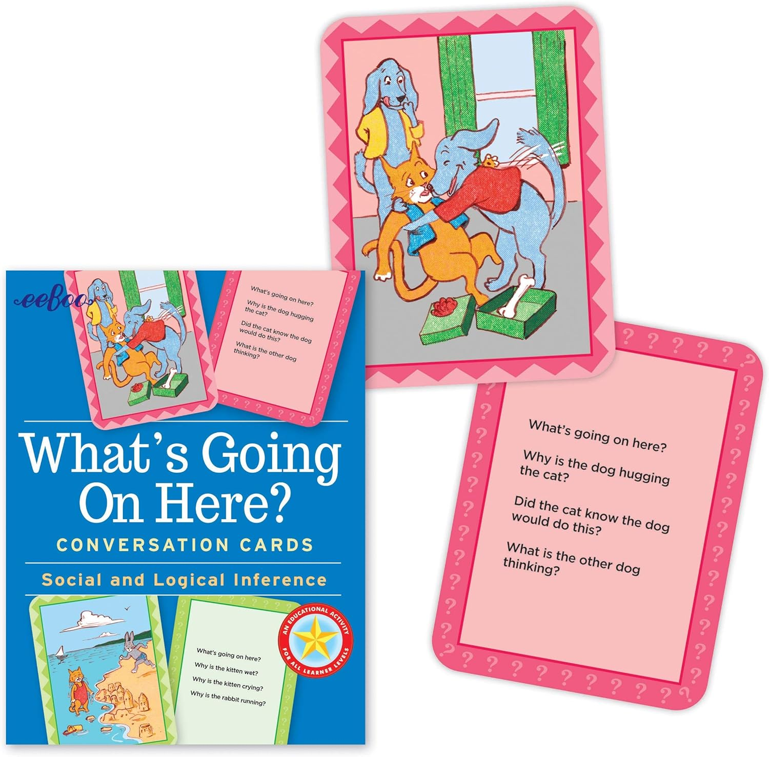Eeboo What'S Going on Here Social Conversation Flash Cards for Kids