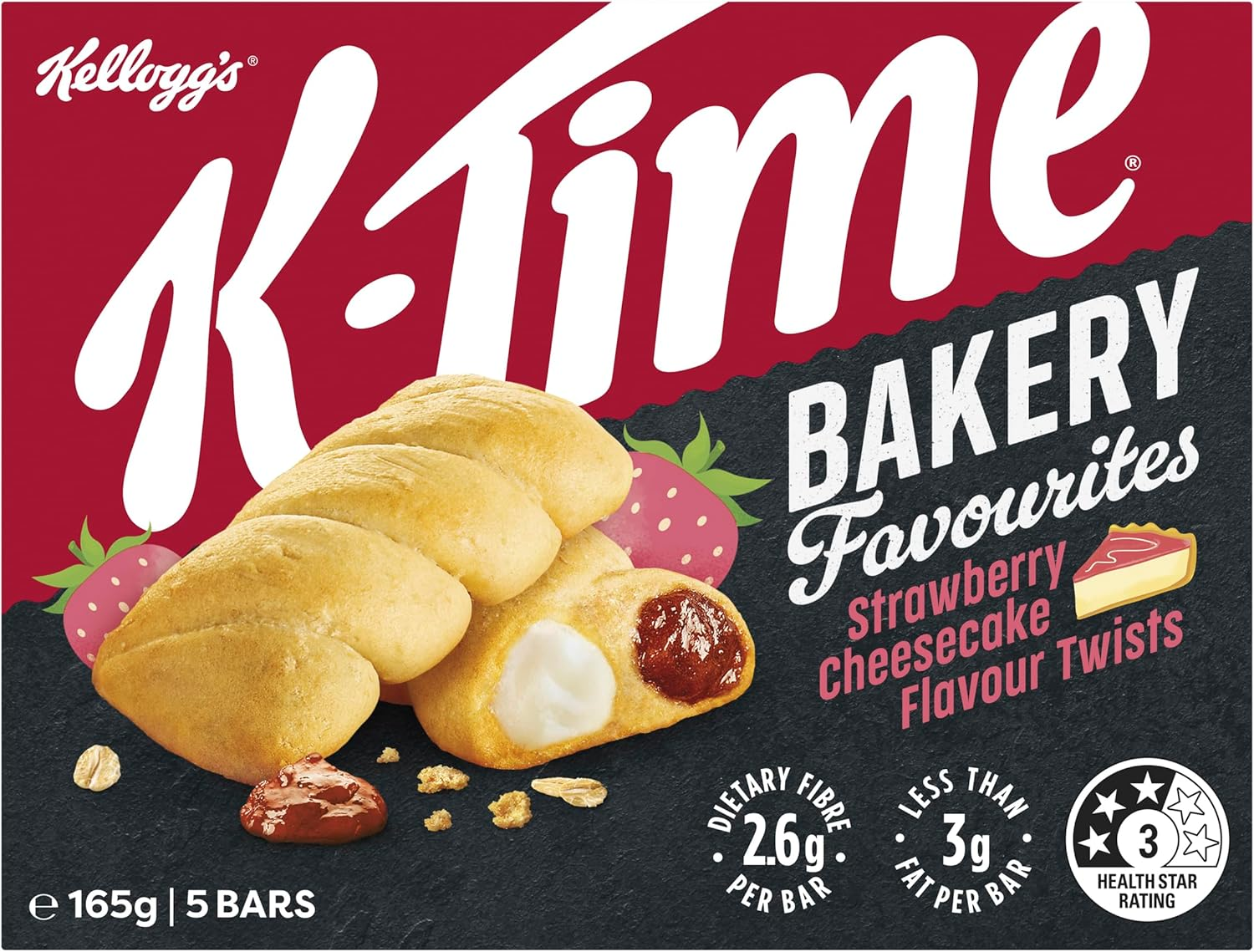 Kellogg&rsquo;S K-Time Twists Bakery Favourites Strawberry Cheesecake 5 Bars image number 1