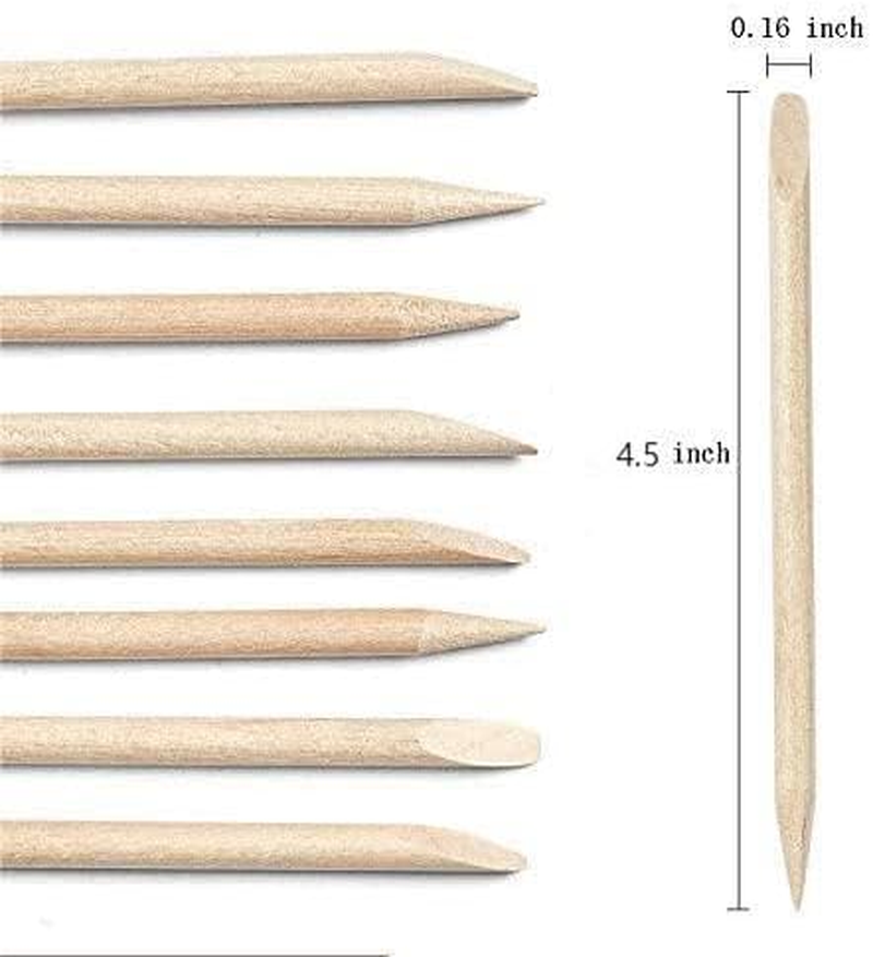 AMOSTBY Nail Art Orange Wood Sticks, 50PCS Multi Functional Cuticle Pusher Remover Manicure Pedicure Tool,4.5 Inch image number 1