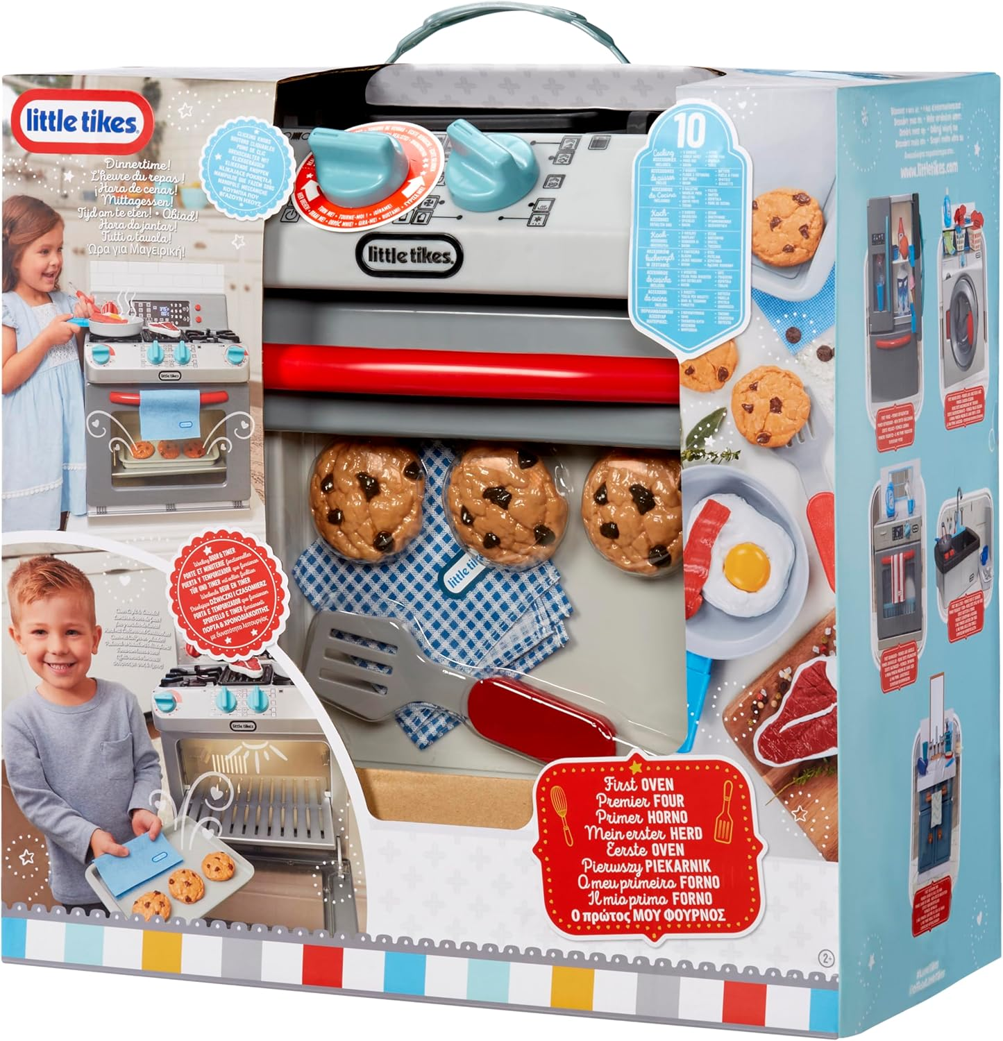 Little Tikes Retro 50S Inspired Oven - Realistic Pretend Play Appliance for Kids - Play Kitchen with 11 Cooking Accessories and Realistic Retro Sounds - for Boys and Girls Ages 2+