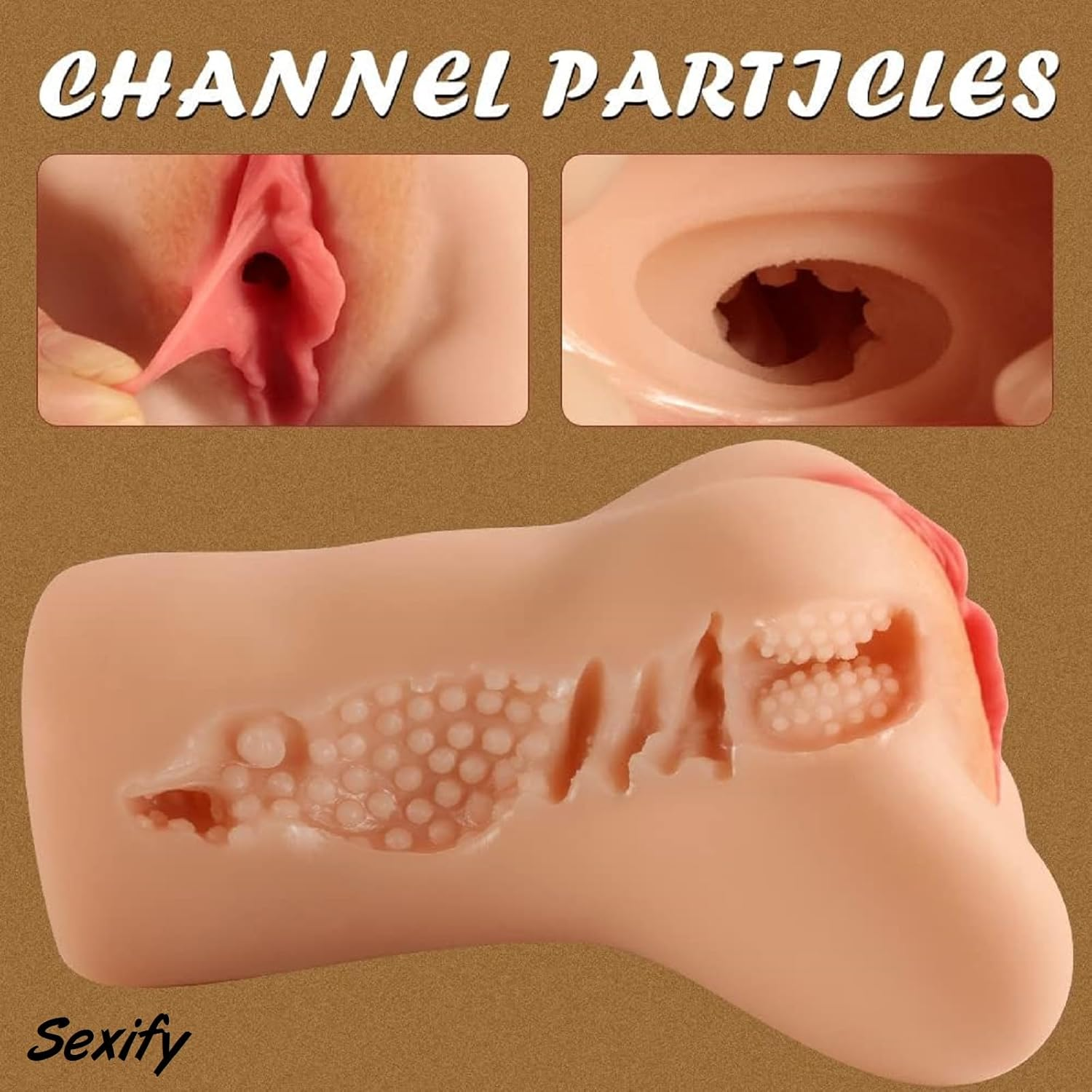 Male Masturbator Stroker Realistic Vagina Handheld Male Masturbation, Pocket Pussy Mens Adult Sex Toy