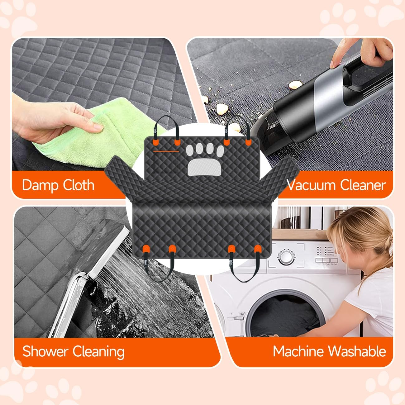 Dog Car Seat Cover-Dog Hammock for Back Seat Pet Seat Cover with Mesh Window Back Seat Extender for Dogs Waterproof Cargo Cover Pet Trunk Mat Large Pet Car Mats for Suv/Trucks/Cars image number 3