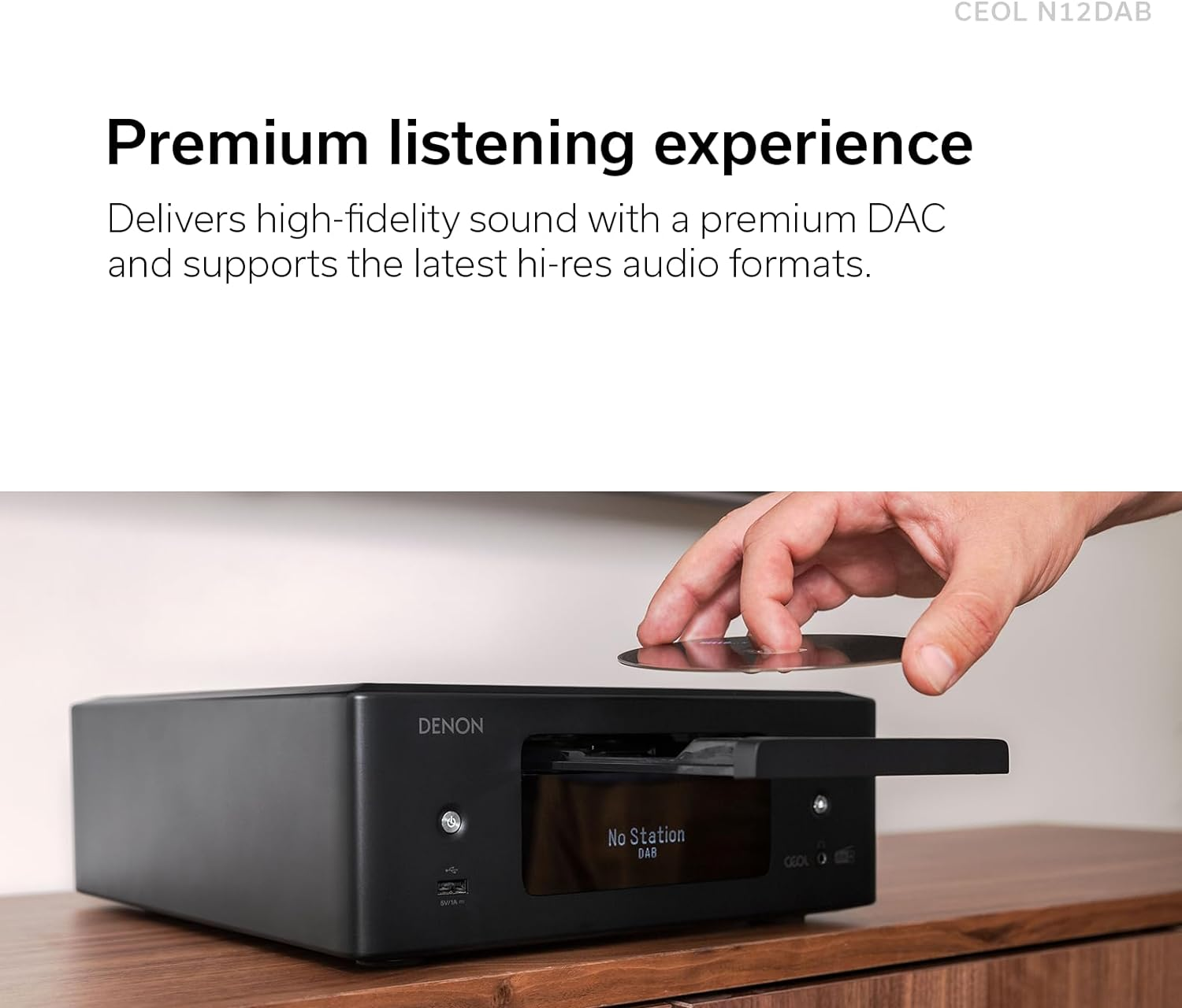 Denon CEOL N12DAB All-In-One System with CD Player, DAB/FM Radio, HDMI ARC and HEOS&reg; Built-In - White image number 2