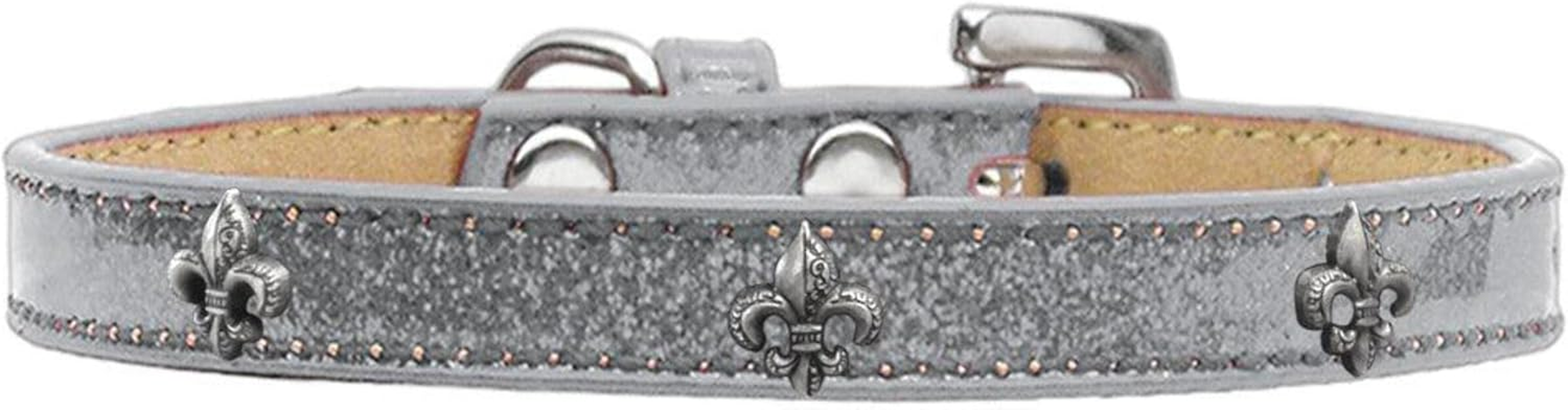 Mirage Pet Products Fleur De Lis Widget Dog Collar, Size 18, Silver image number 2