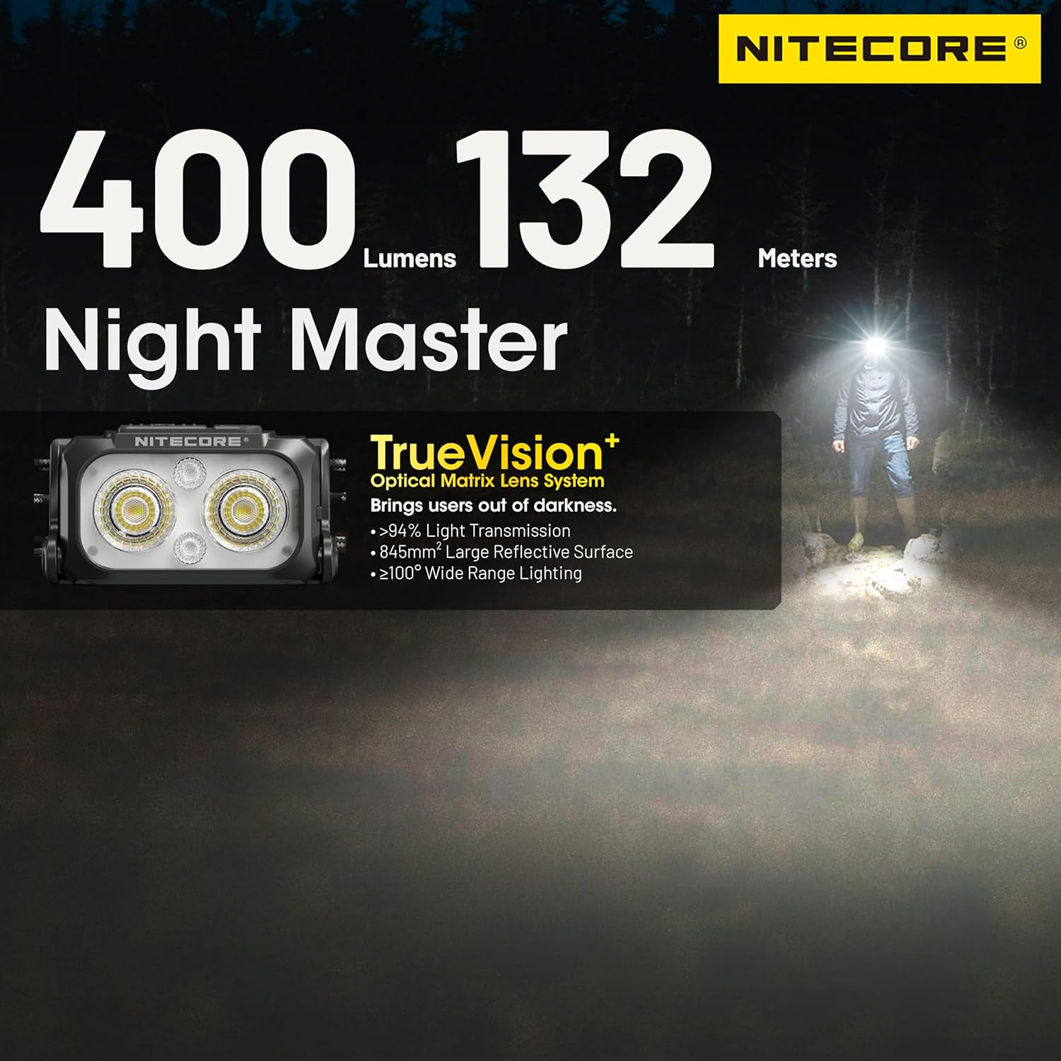 Nitecore NU25 MCT 400 Lumen Ultra Lightweight Multiple Color Temperatures Outdoor Headlamp USB-C Rechargeable Headlight Tag (Ultra Lightweight Headband) image number 6