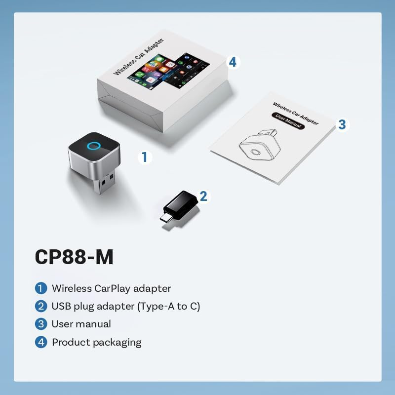 Ottocast Mini Cube 3.0 Wireless Carplay/Android Auto Adapter,Mini Cube 3.0 Wireless Carplay/Ios 10 Android 11 and Aboves,Mini USB Design, Fast Connection, No Delay, Usb/Type C (1PCS) image number 3
