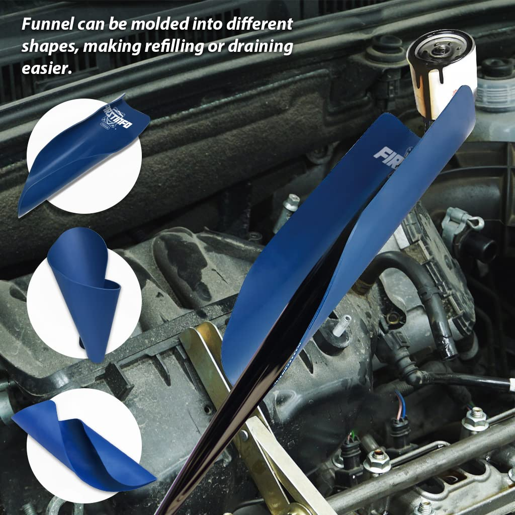 FIRSTINFO F3555A2 Flexible Oil Funnel (375Mm Long), Flexible Moldable Reusable General for Oil Change, Spill-Free Oil Filling and Draining Tool image number 1