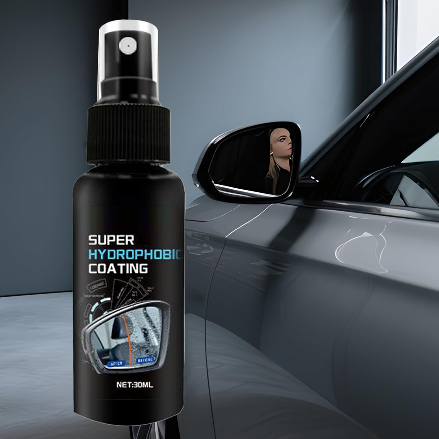 Glass Ceramic Coating | 30Ml Automotive Glass Rainproof Coating Agent | Anti-Fog Auto Window Restorer for Safe Driving Vehicle Maintenance Exterior Daily Care Rear View Mirror image number 5