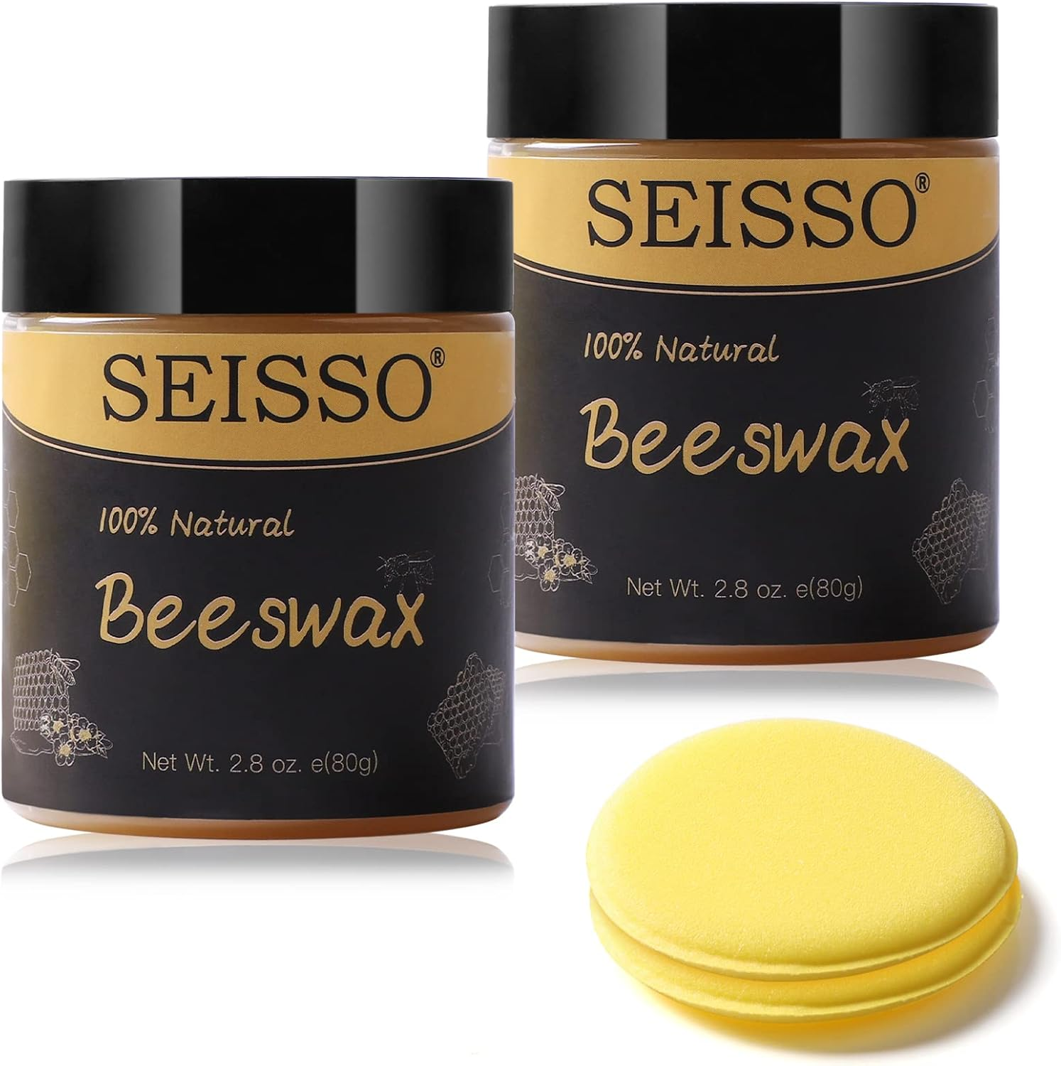 Wood Seasoning Beeswax -2Pcs Natural Wood Wax Polish for Furniture Care Beeswax Polish for Wood Door, Floor, Tables, Chairs, Cabinets, Bed Frame image number 5