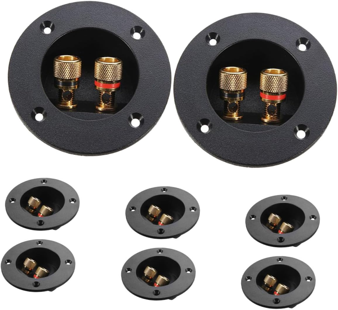 BEBEMOKO 8PCS Full Copper Speaker Box Terminal Cup Binding Post Connectors for DIY Home Car Stereo Stable Signal Transmission Speaker Wire Connectors for Subwoofers Soundbars Hifi Audio image number 4