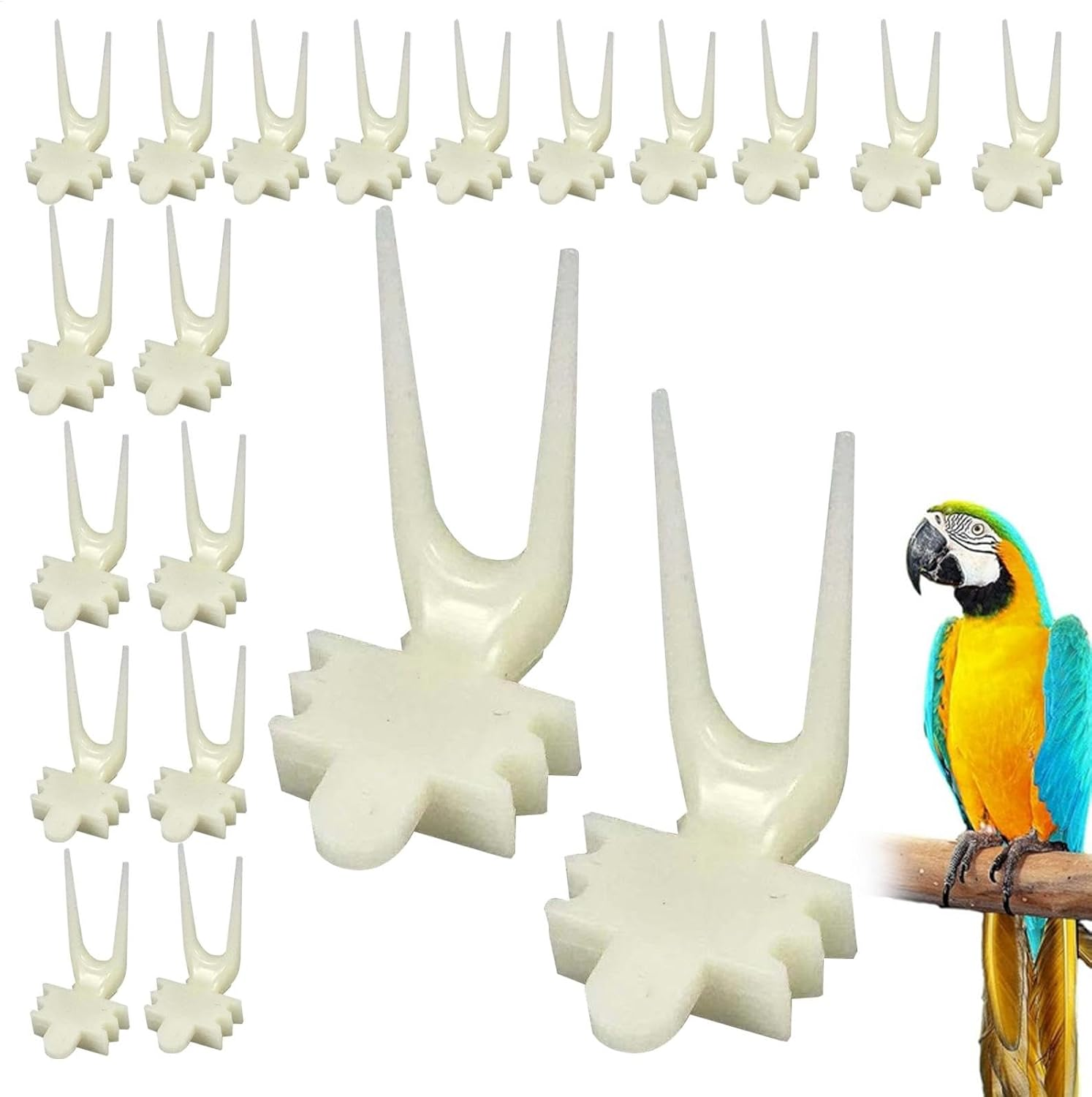 Bird Cage Food Holder - Parrot Fruit Feeder Parrot Vegetable Skewer Set of 20 | Small Bird Treats Skewers for Birds Animals