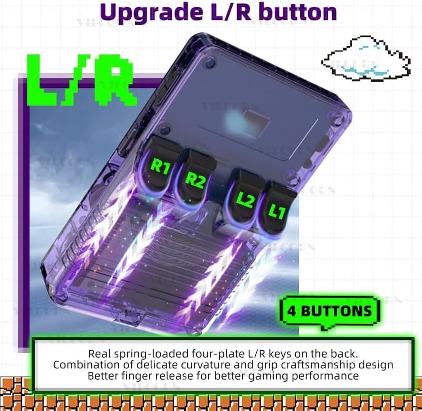 R36S 3.5 Inch Retro Gaming Console, 21000+ Games Retro Handheld Game Console, Video Game Console with Dual Stylem Linux/Garlic Supports & Dual 3D Joysticks -128G -Purple image number 6