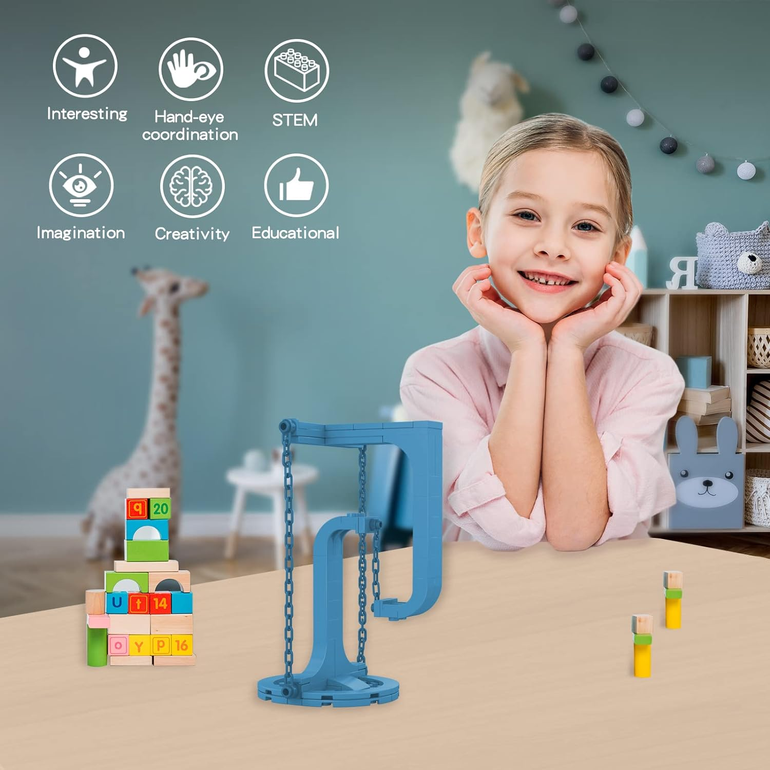 WINNER SPACE Tensegrity Structure Building Blocks Toys,Stem Creative Construction Tensegrity Building Set,Ideas Frame Model Kids Toys,Learning & Education Toy for Boys and Girls,Kids (66 Pcs,Blue) image number 4