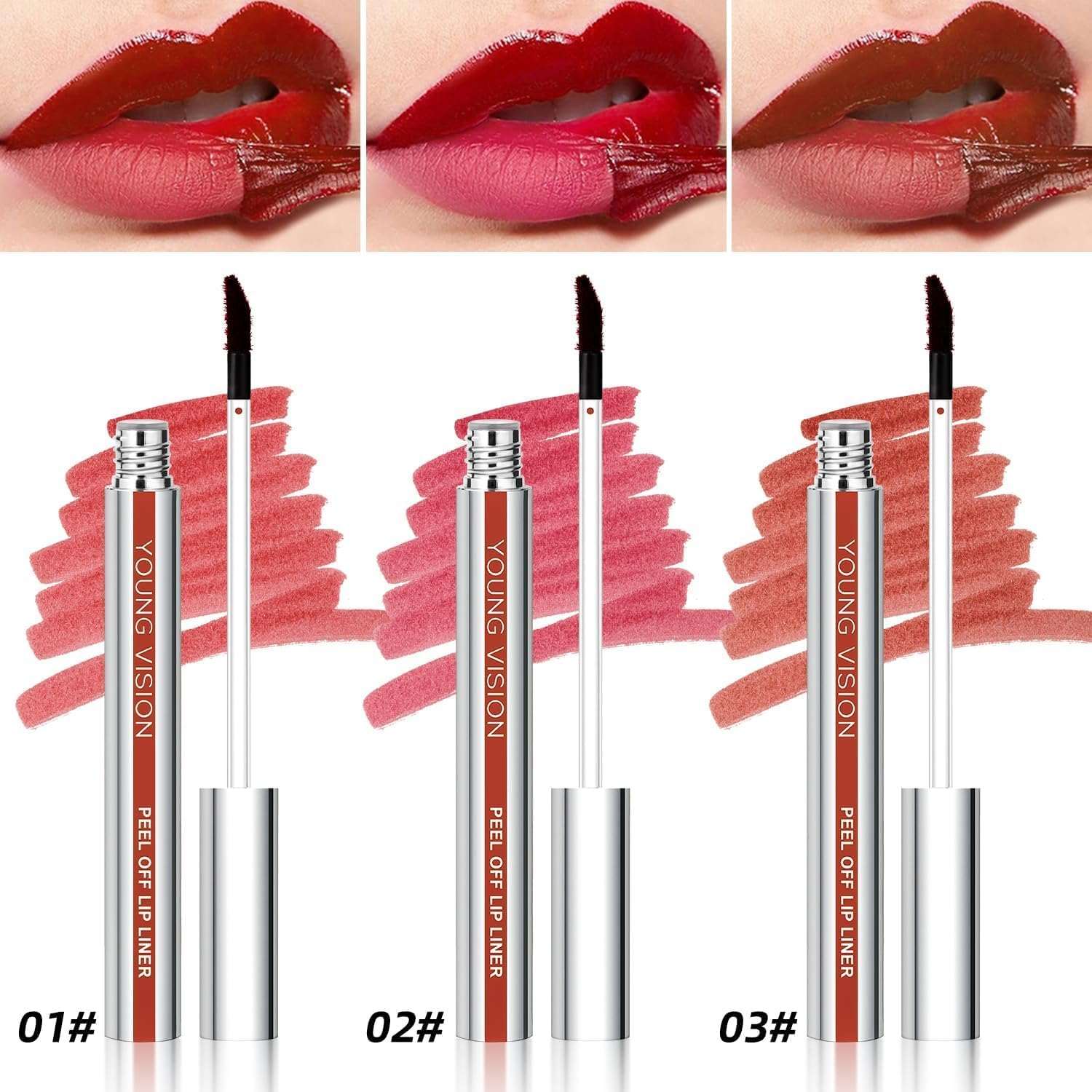 Peel off Lip Liner Stain Set | Matte Waterproof & Tattoo-Effect Formula | Nude Matte Shades for Women & Girls | Long-Lasting Lip Tint with Precise Definition | Giftable Lip Contour Kit(3Pcs) image number 4