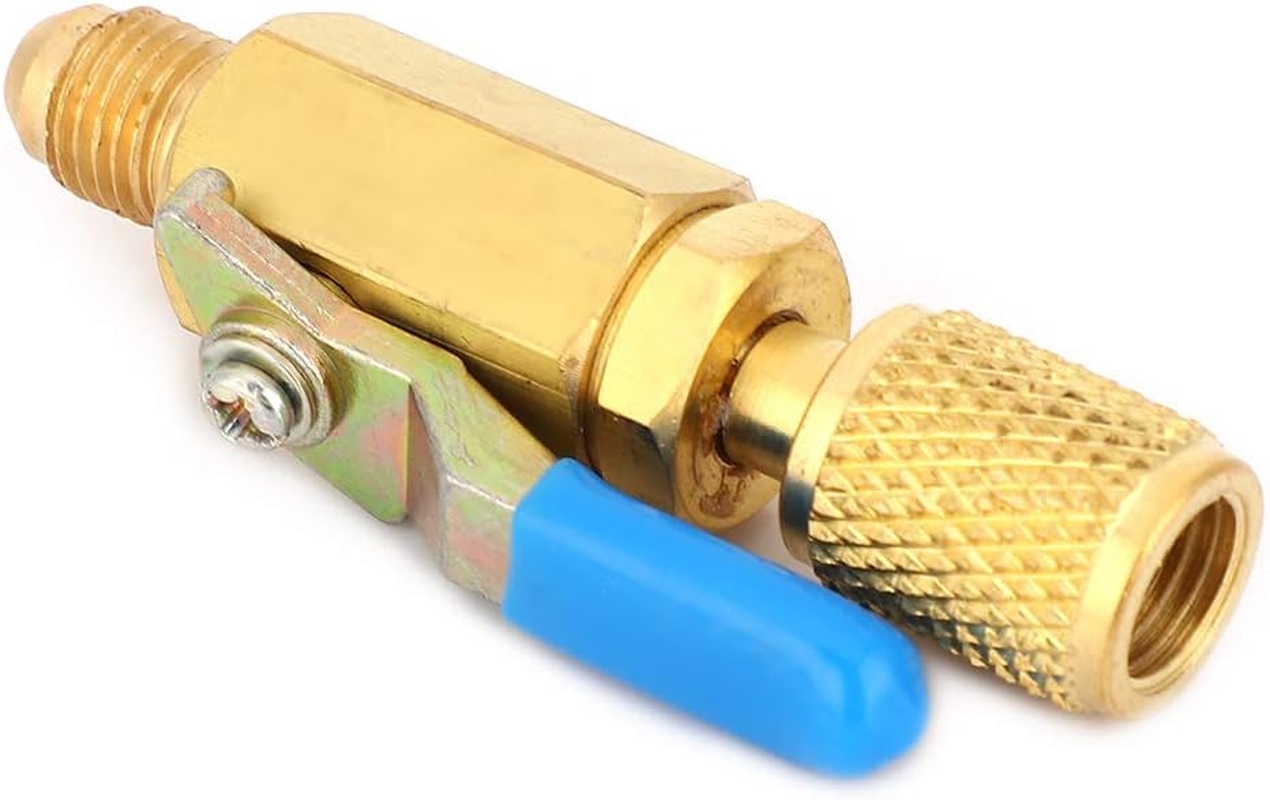3 PCS Balls Valve, Brass Refrigerant Balls Valve Adapter Switch, Refrigerant Valve, Refrigerant Control Valve, Refrigerant Switch Valve image number 6