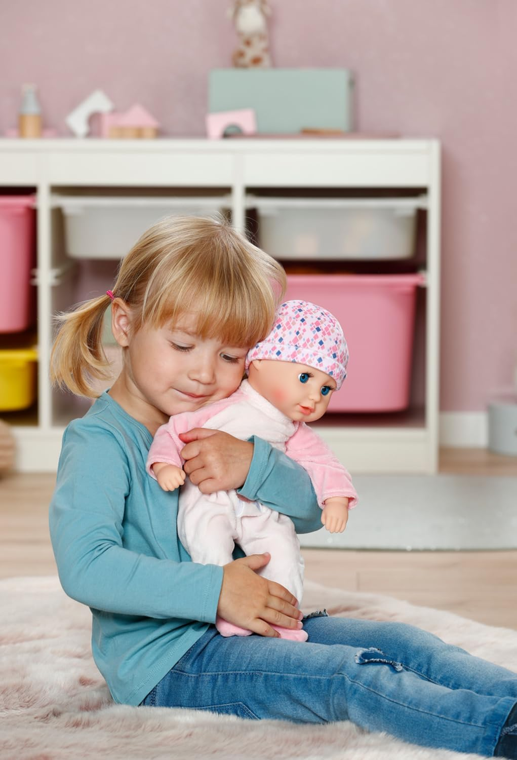 BABY Born Anna Rose - 36Cm Doll with Soft Touch Fabric Body, Pink Romper, and Sleeping Eyes Feature - Includes Bottle - Suitable for Children from 1 Year Old image number 6