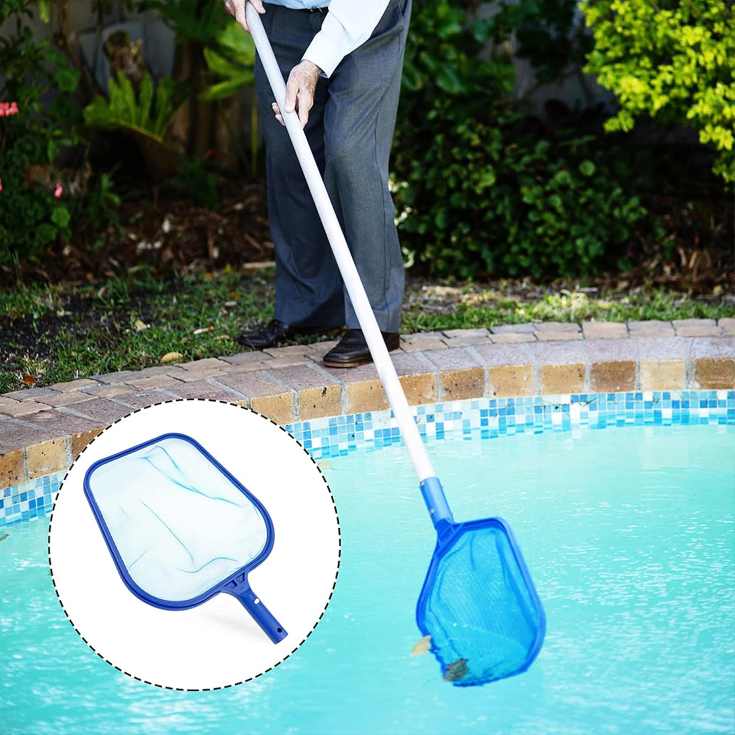 Pool Keshcer 2-Pack Hot Tub Fine Mesh Rake Net &ndash; Quick Clean Surface Debris for In-Ground/Above-Ground Pools &ndash; Leaves, Rubble & More! image number 2