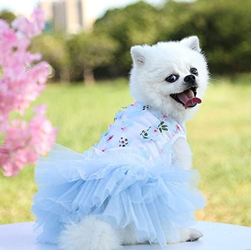 PIXRIY Dog Dress Tutu Skirt Princess Puppy Dress Vest Cute Spring Summer Pet Clothes Apparel for Small Dogs and Cats