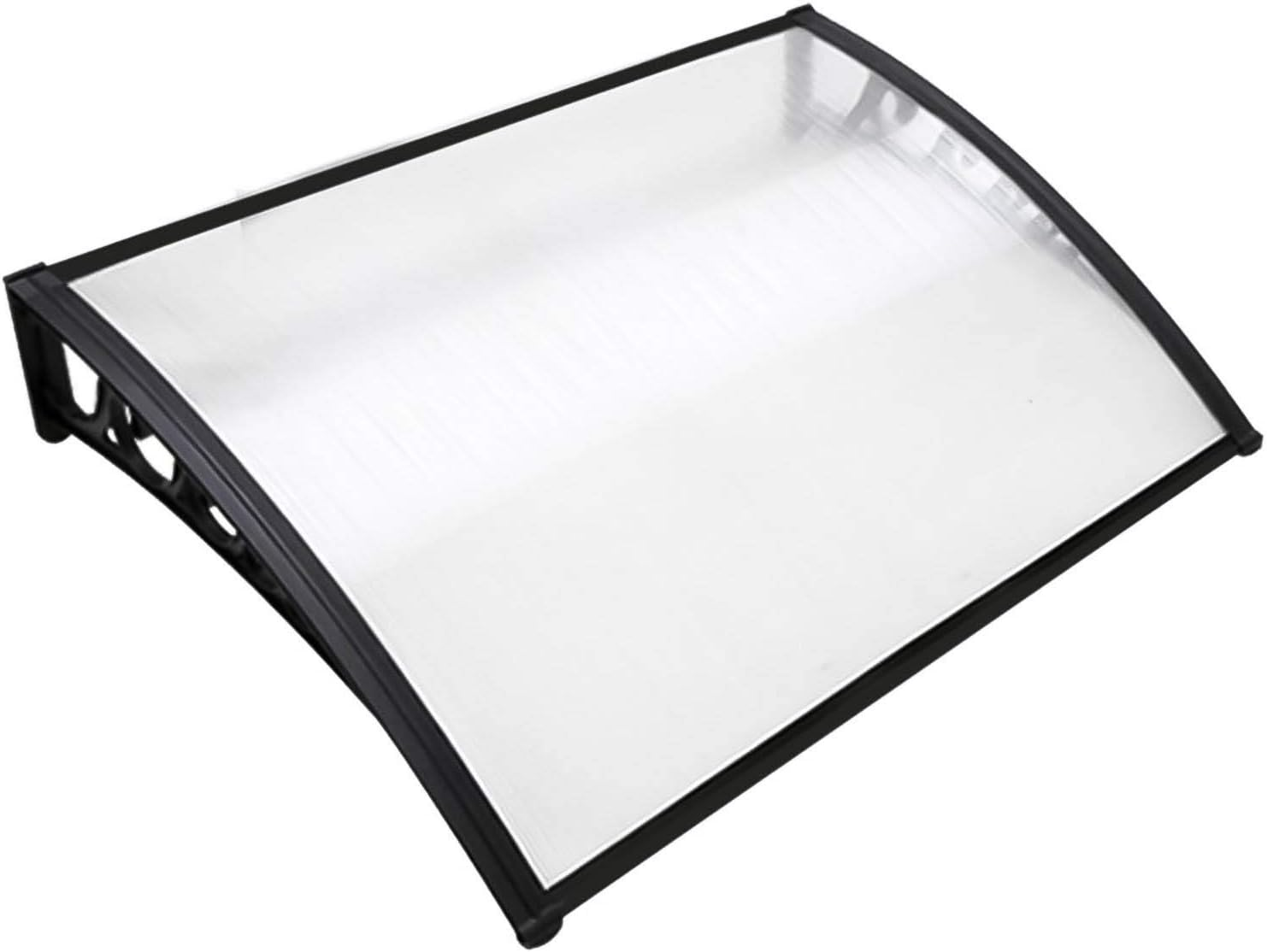 Instahut Window Awning Brown PC Panel with Black Bracket Outdoor Door Canopy Sun Shade Shelter, Patio Terrace Garden Baconly Porch Shield Rain Snow Eaves Cover Protector, 1Mx1.2M DIY image number 4