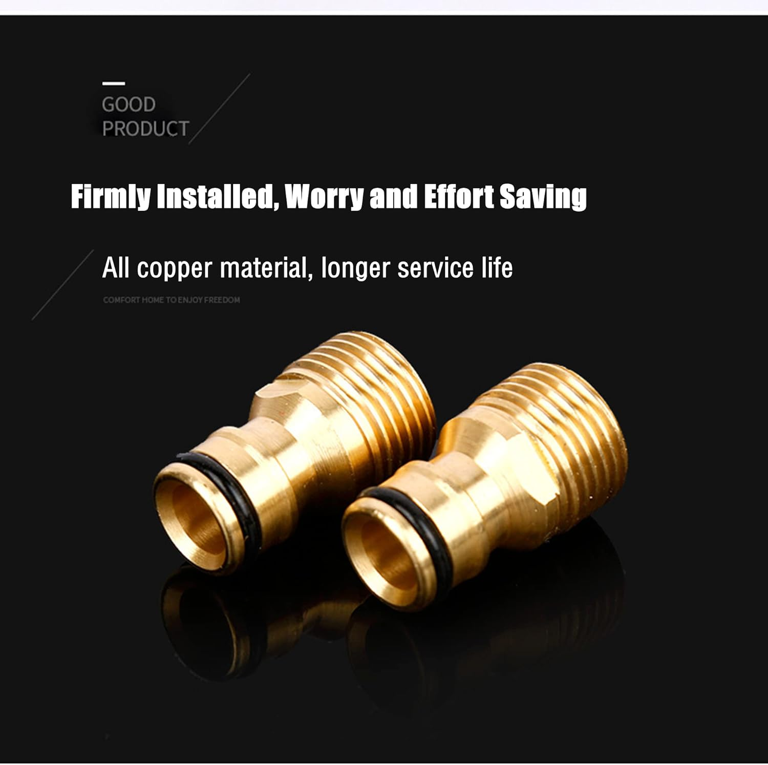 2 Pack Garden Hose Connector Shower Hose, 1/2 Inch Brass Male Threaded Tap Adapter, Shower Hose Connector Garden Hose Pipe, 1/2" BSP Hose Connector Male Watering Fittings(Brass 1/2 Inch Male Thread) image number 6