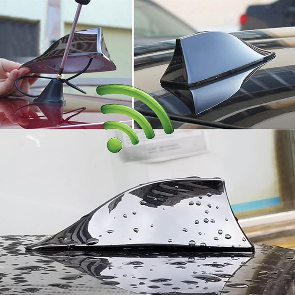 Shark Fin Antenna, Car Aerials, ABS Plastic Roof Shark Fin Antenna to Enhance Radio Signal for Most Cars(Black) image number 2