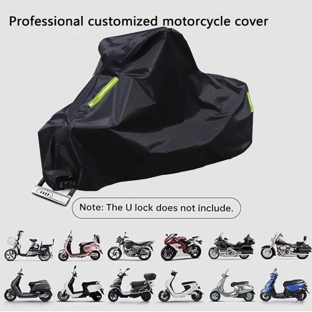 Motorbike Cover for Honda Rebel 500/CMX500 Rebel 2020-2024,Professional Customized Outdoor Motorcycle Covers UV Waterproof Proof Breathable Large Motorcycle Tarpaulin with Reflective Strips(Black) image number 1