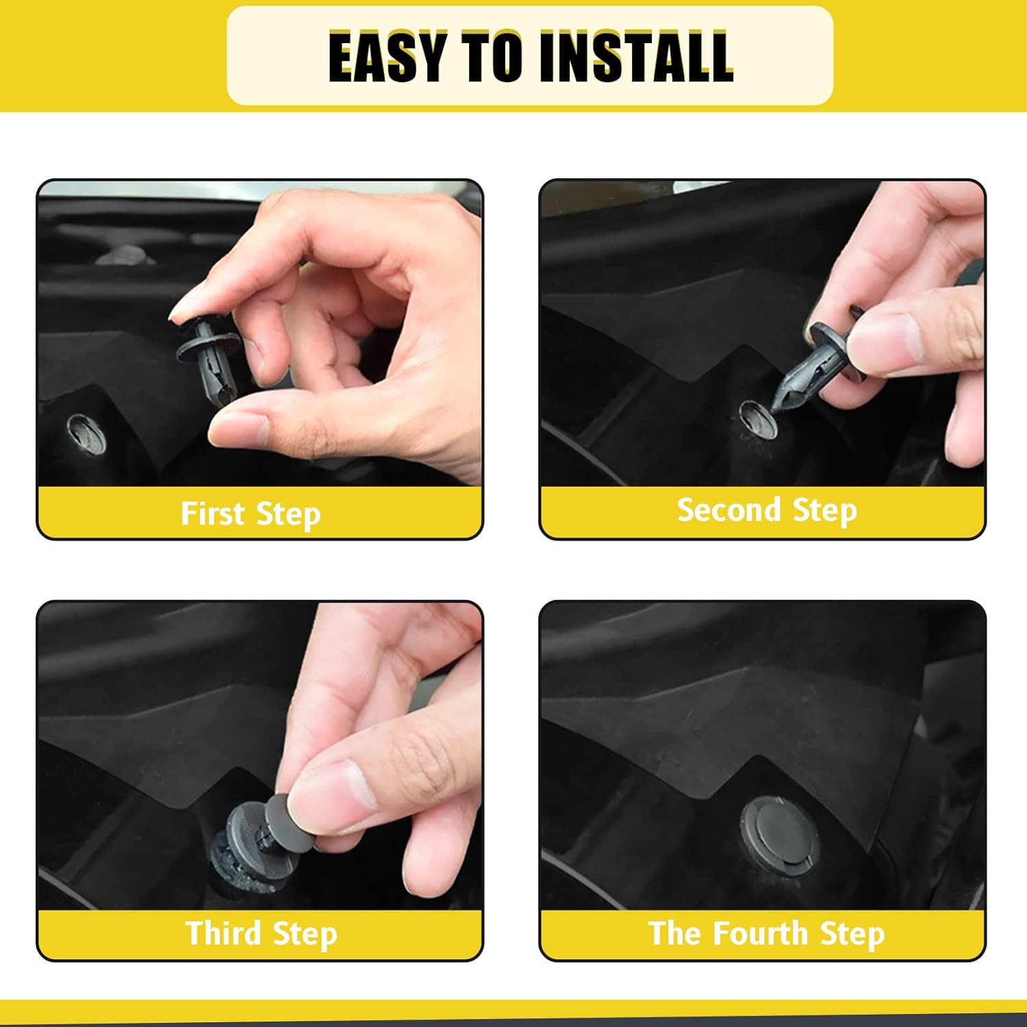 103 Pcs Push-Type Bumper Fasteners Rivet Clips Assortment Kit with 6 Size Door Trim Panel Clips, 30 and 80 Degree Angled Push Pin Pliers, Fastener Removal Tool for Car image number 4