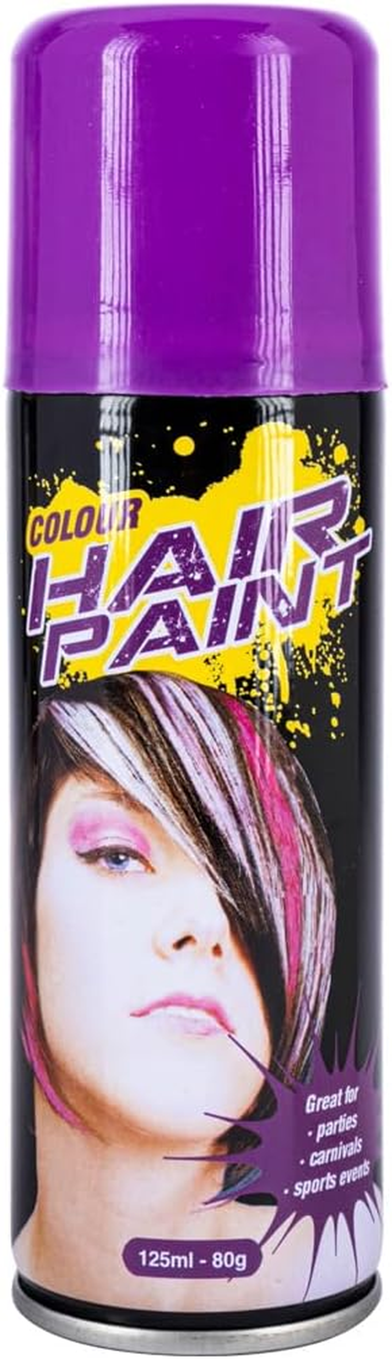 Leona Co Hair Spray Fluro Colour - Vibrant Temporary Purple Hair Color 125Ml Perfect for Parties, Halloween, Cosplay & Festivals | Safe for All Hair Types