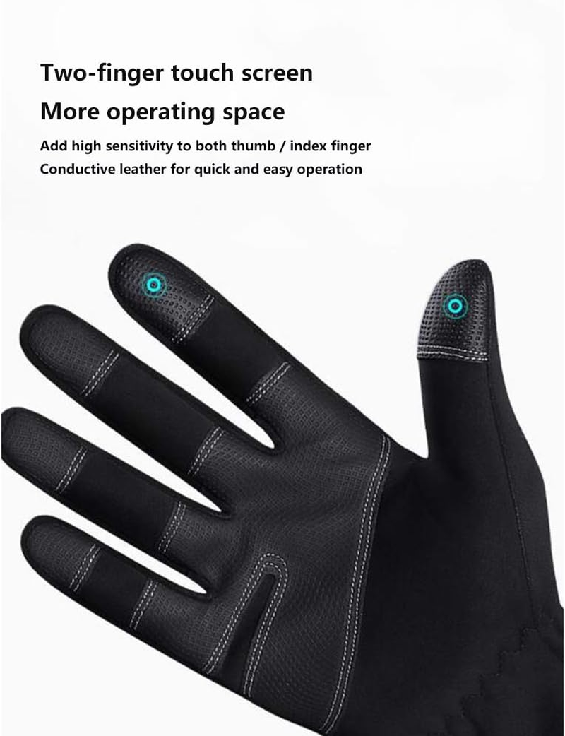 Winter Riding Thermal Gloves,Windproof Running Gloves,Men Winter Sports Touch Screen Warm plus Velvet Outdoor Skid Cycling Motorcycle in Winter Windproof and Waterproof (Color : Red, Size : M-B) image number 5