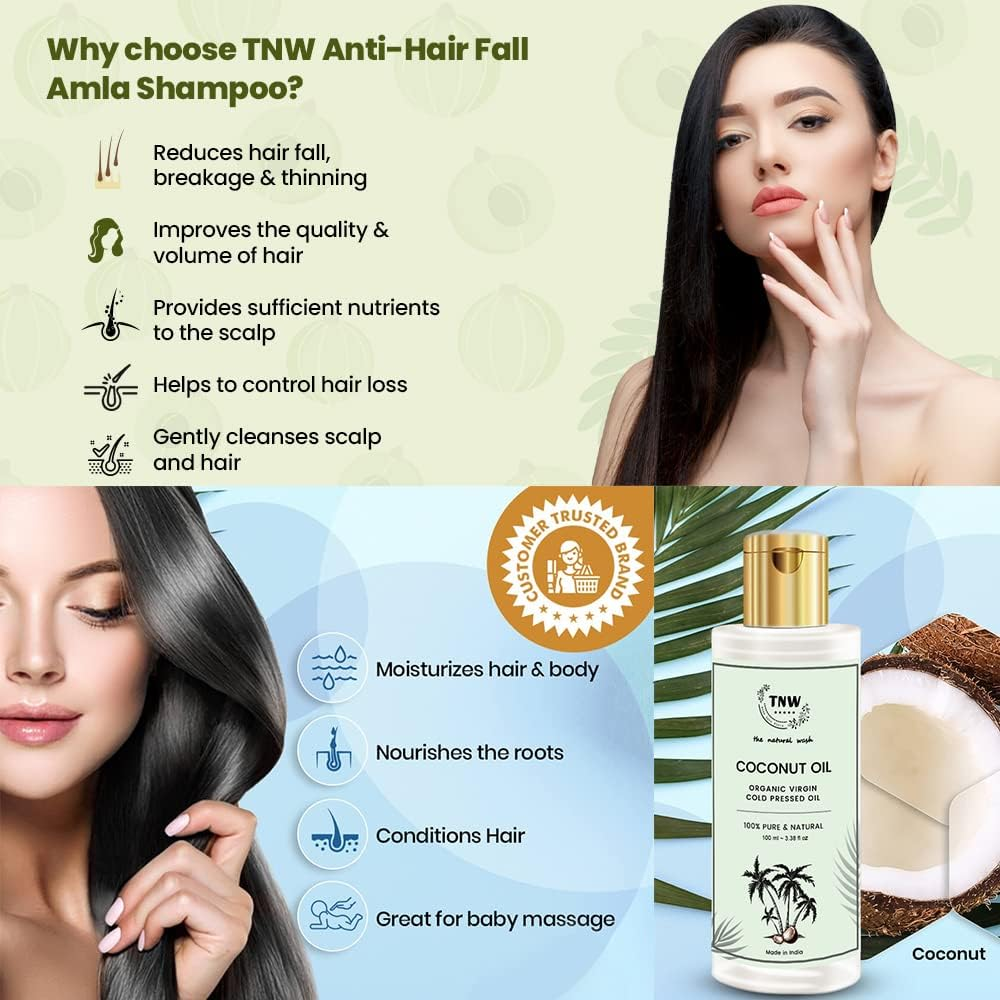 Tnw-The Natural Wash Hair Care Combo with Amla Shampoo & Coconut Hair Oil (Amla Shampoo + Coconut Oil) 300 Ml Ultimate Hair Care Kit for Strong and Healthy Hair image number 2