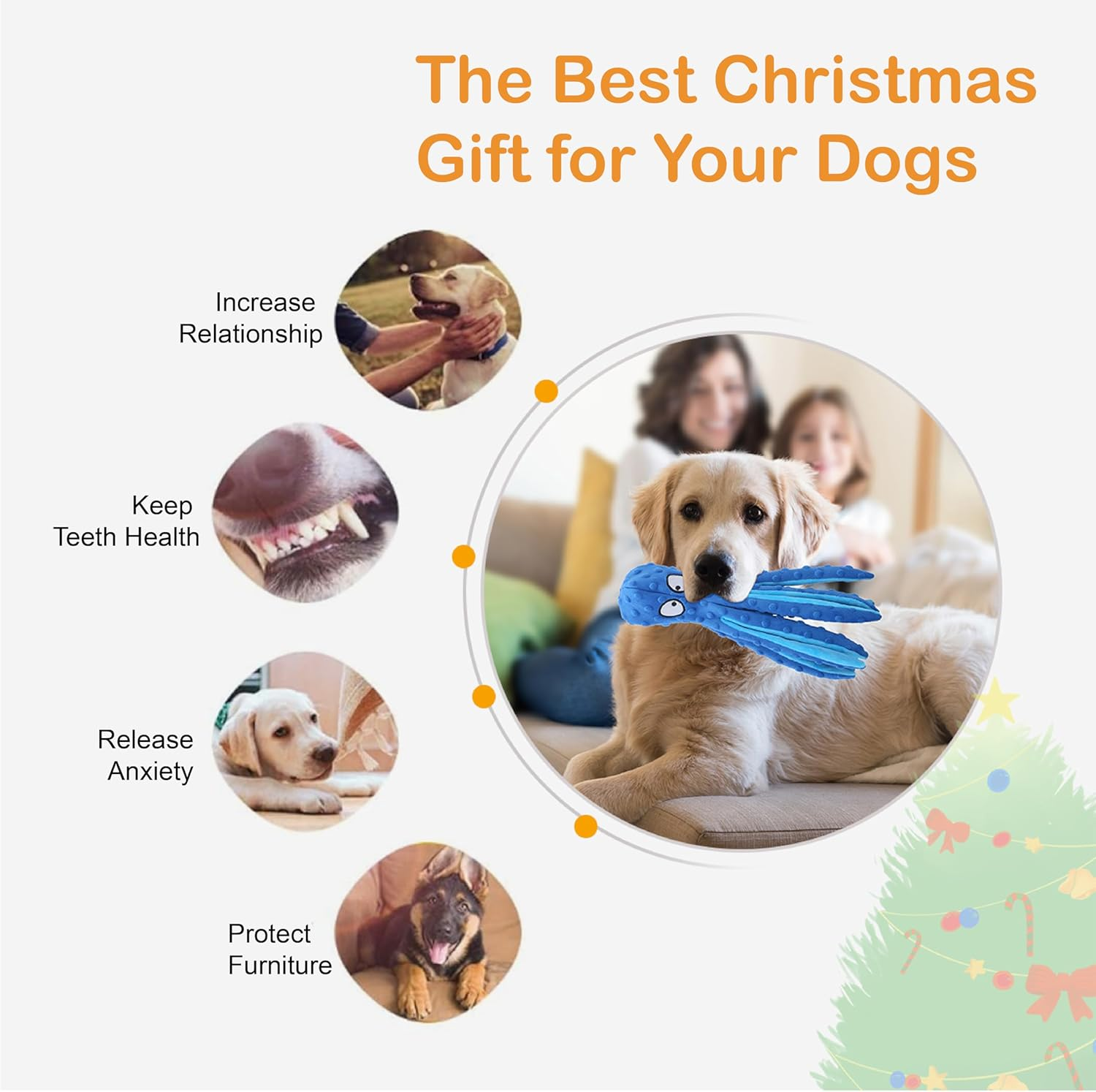 CPYOSN Squeaky Dog Toys, No Stuffing Crinkle Plush Chew Toys for Puppy Teething, Durable Interactive Soft Dog Toys for Small, Medium and Large Dogs