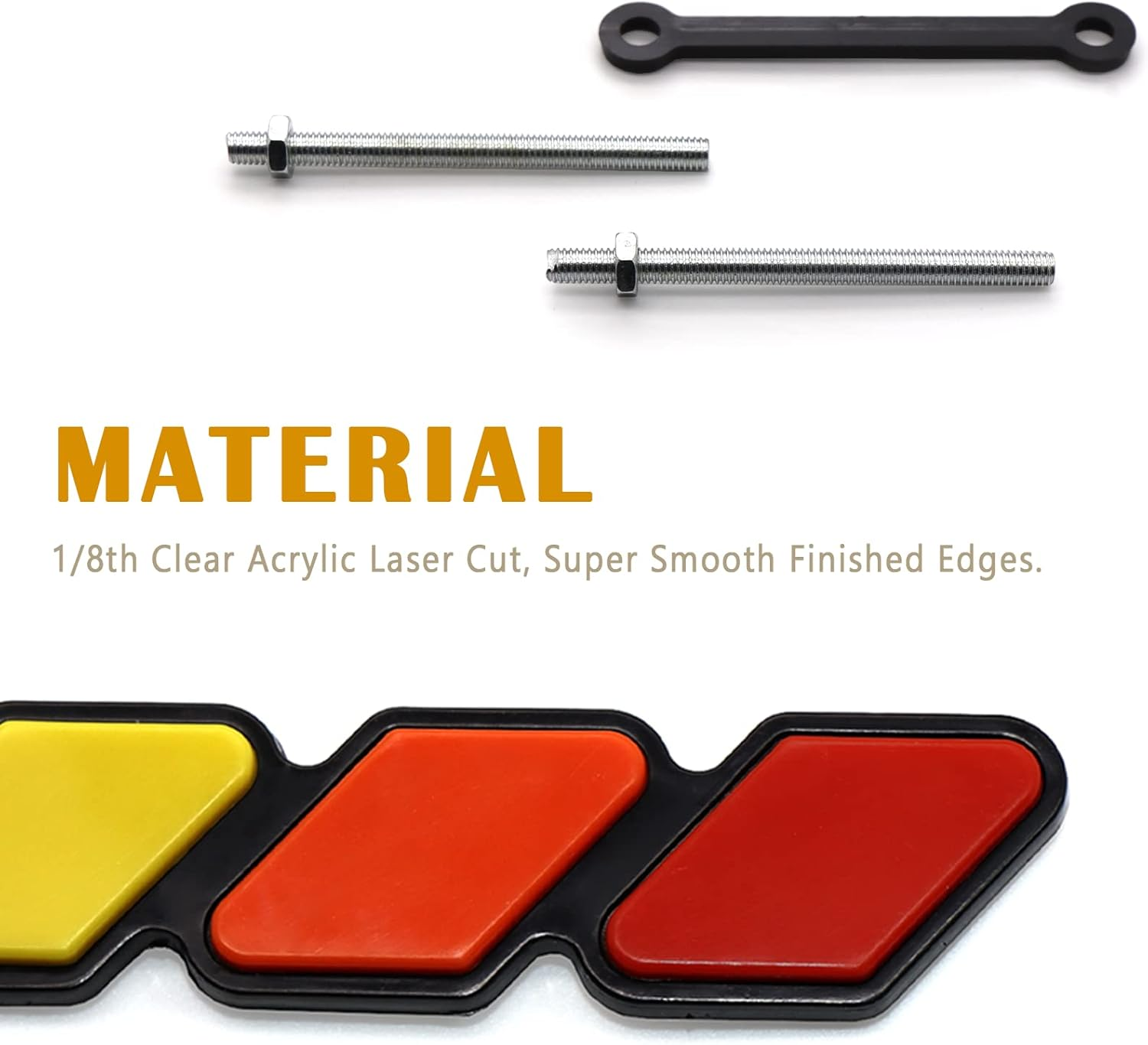 TRD Grille Decor Badge, 3-Color Upgrade Emblem, Logo Decoration Accessories Car Truck Label Compatible for Tacoma 4Runner Tundra Sequoia Rav4 Highlander(Yellow, Orange, Red) image number 2