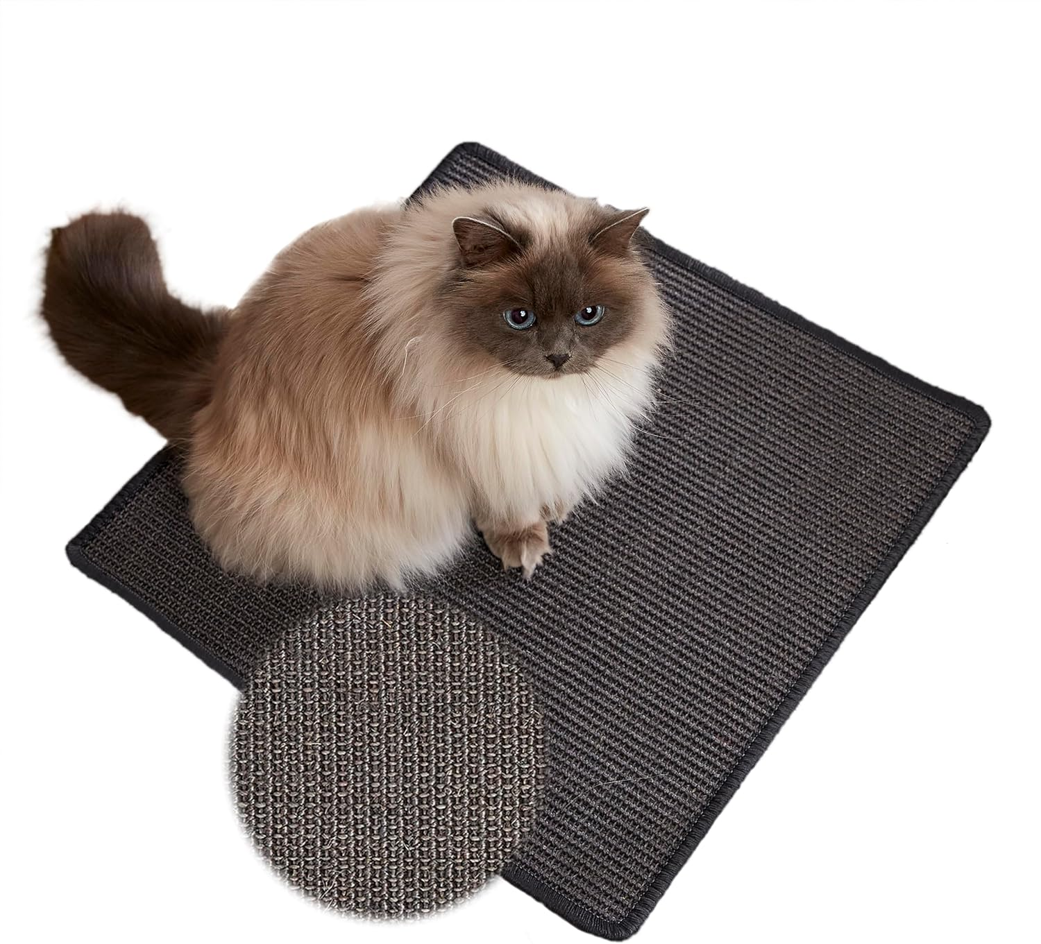 Scratching Mat for Cats - Doormat Sisal Scratching Mat - Natural Sisal Mat Robust - Mat Made of 100% Sisal - Cat Scratching Mat Anthracite 30 X 40 Cm image number 6