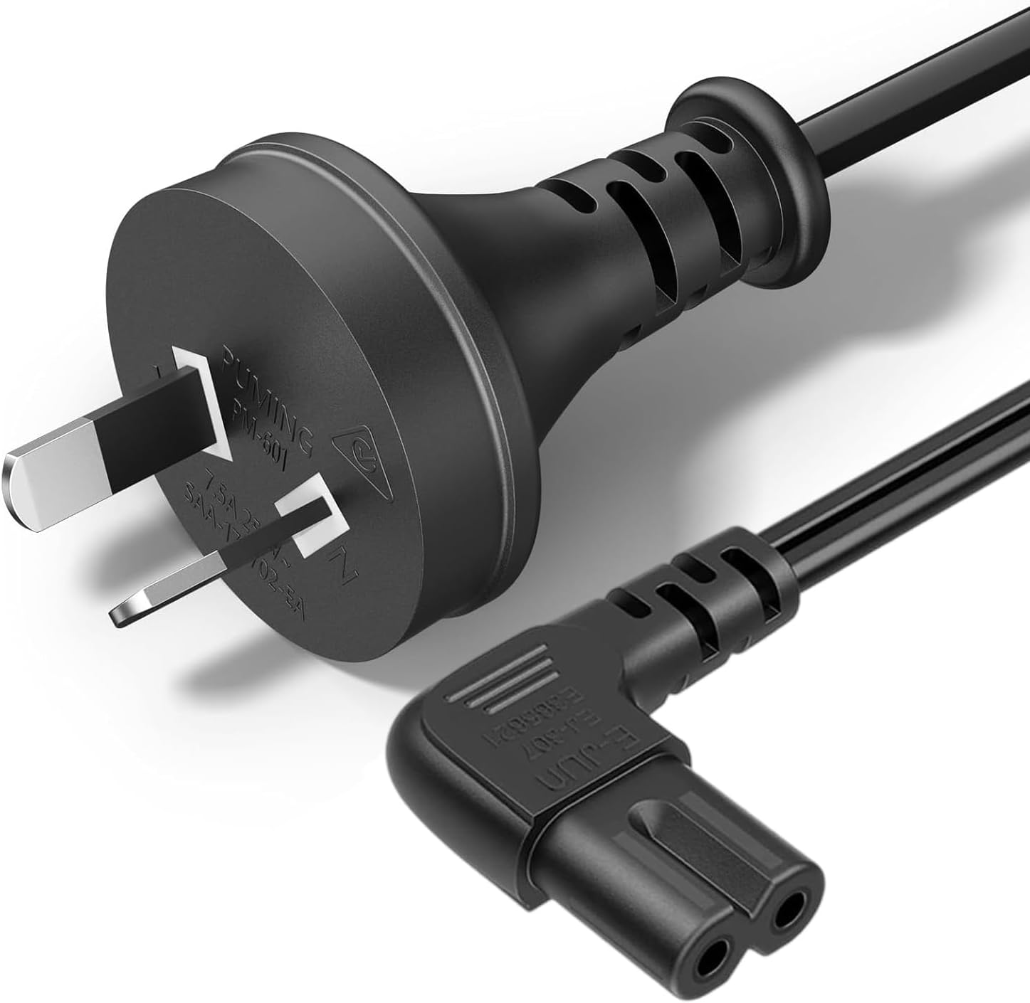 3M Longer Samsung TV Power Supply Cord Replacement for Samsung TV 24" 32" 40" 43" 48" 49" 50" 55" 60" 65" 75", UN40 UN43 UN48 Charger Cable, 90 Degree Angled 18AWG 2-Prong to L-Shaped C7 Power Cord