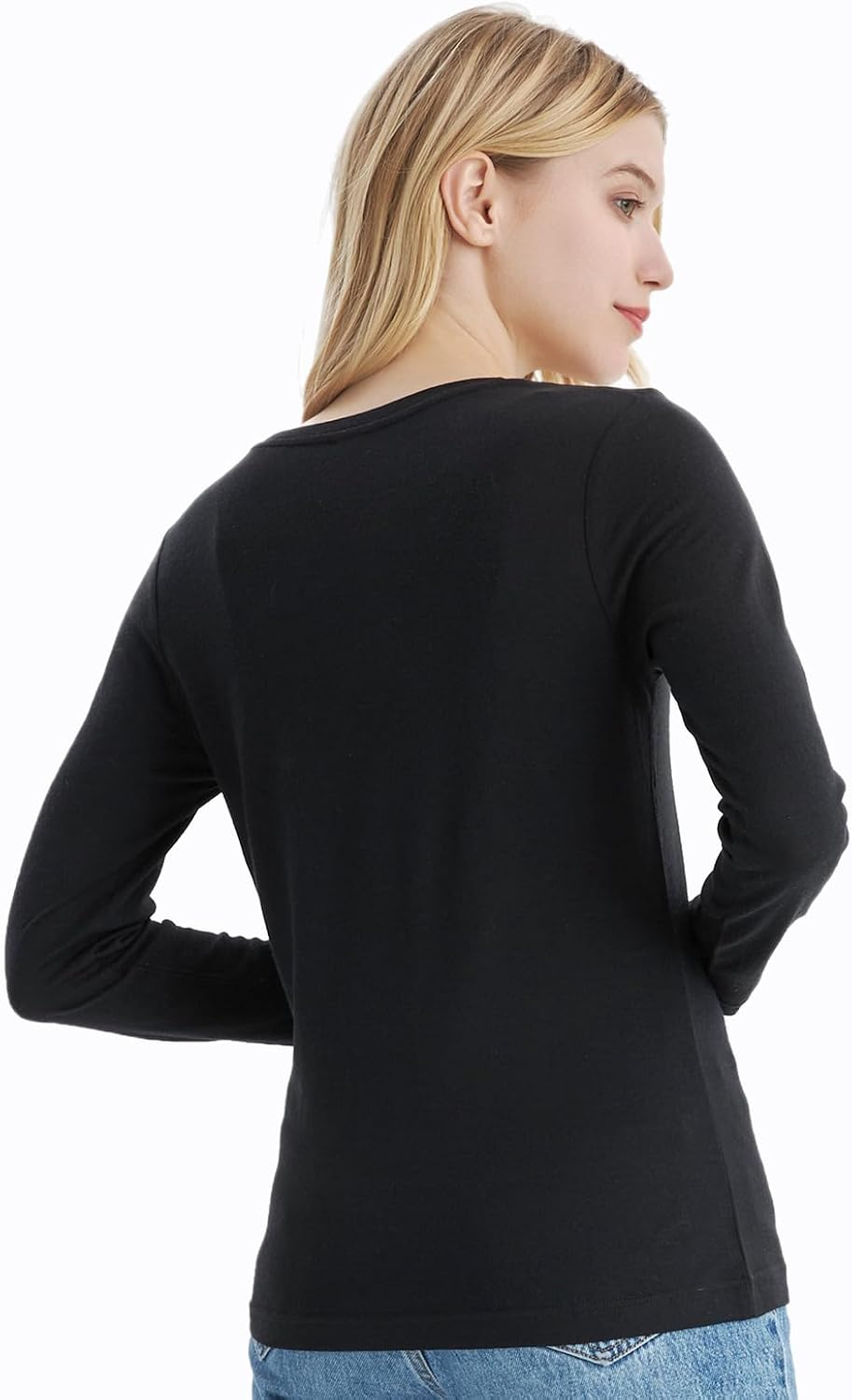 Merino Protect 100% Merino Base Layer Women Thermals Underwear Lightweight Soft Long Sleeve Shirt for Hiking Skiing image number 4