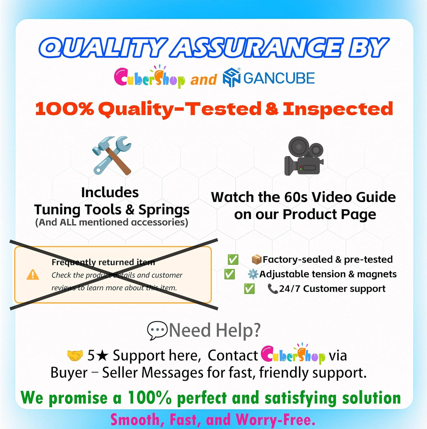 Cubershop GAN 15 Maglev UV Coated, 2024 New Gans Premium GAN 15 M Flagship 3X3 Maglev Magnetic Speed Cube, Stable & Fast 56Mm Magic Cube Puzzle (GAN15 Maglev UV, Glossy Surface+Primary Internal) image number 6