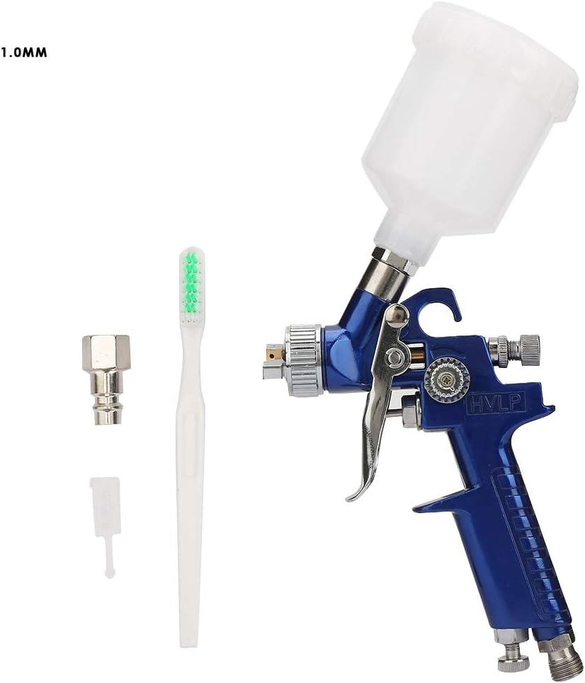 Viagasafamido HVLP Spray Gun Gravity Airbrush Car Oil Painting 125Ml Feed Cup Multifunctional Pneumatic Connector for CAR Prime Furniture Surface Wall 160~250Mm Spray Distance(1Mm) image number 5
