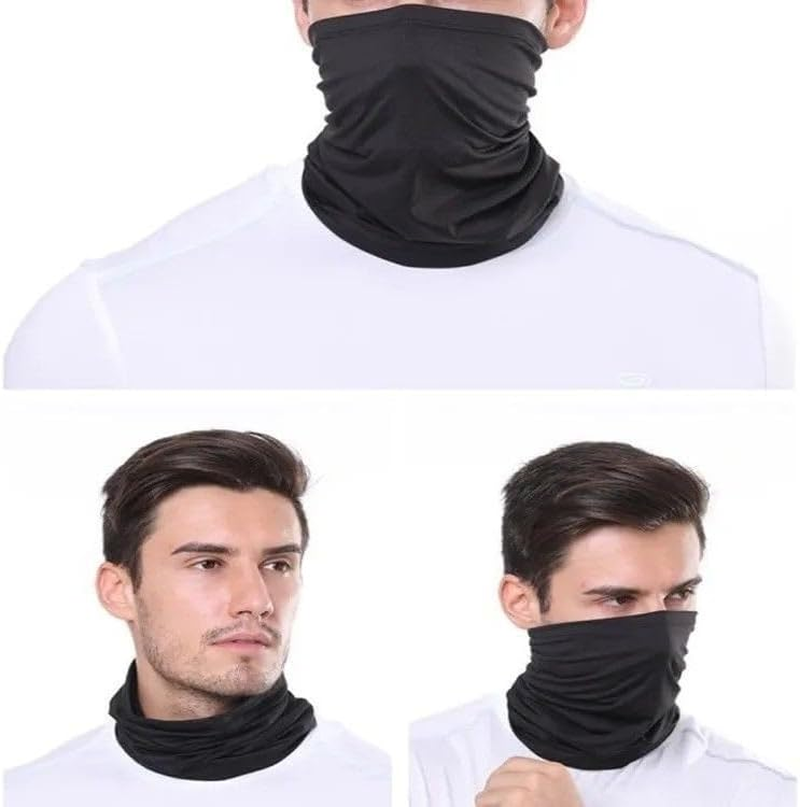 2 Pack Multifunctional Sunscreen Mask, Soft Fleece Neck Gaiter Face Cover Scarf, Stretchy Face Mask for Skiing Fishing Hiking Cycling, Keep Your Warm