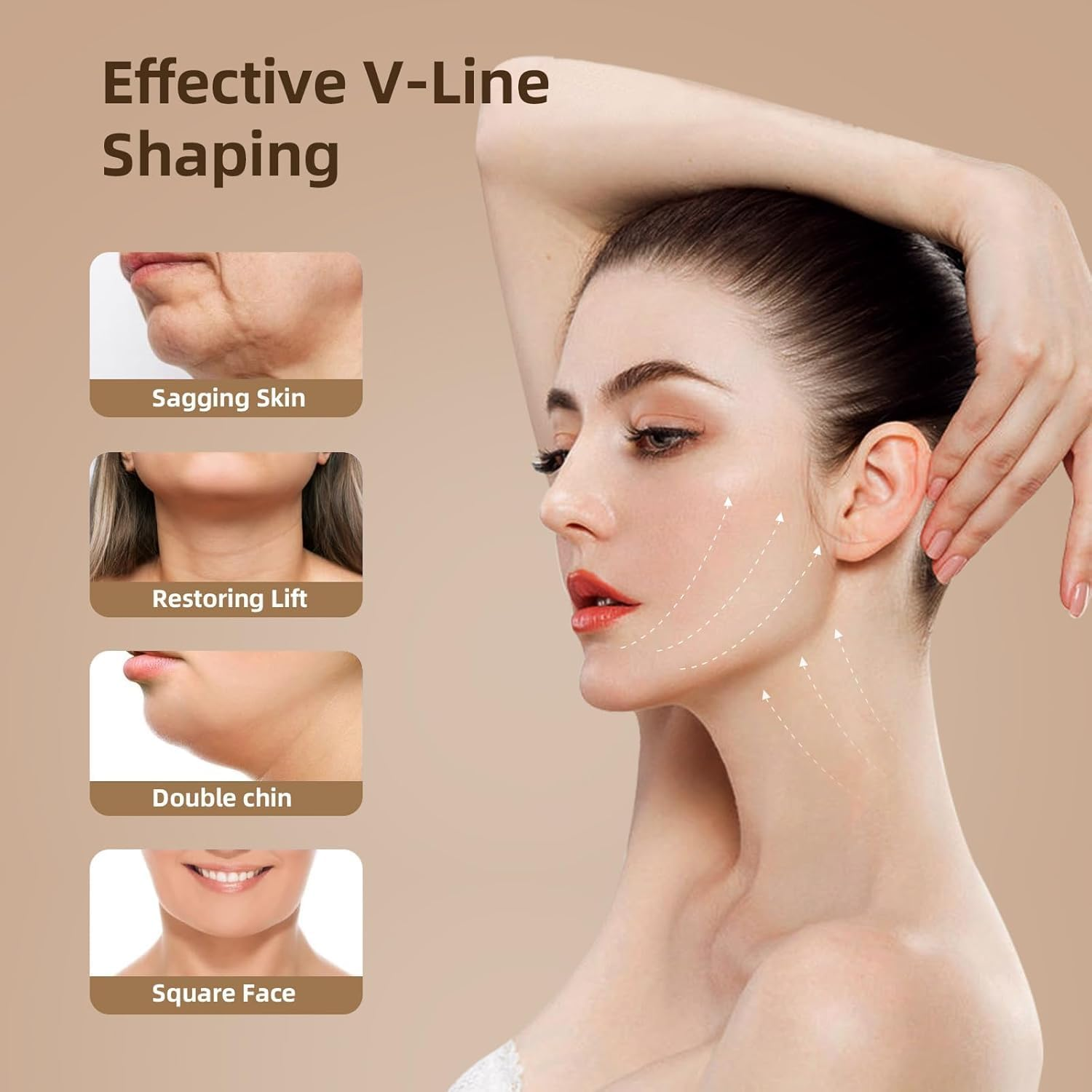V-Line Lifting Chinstrap, V-Line Mask, Chinstrap for Sleeping, Reusable Face Strap, Chin up Patch, V-Shaped Belt, Shaped Face Mask for Sagging image number 2